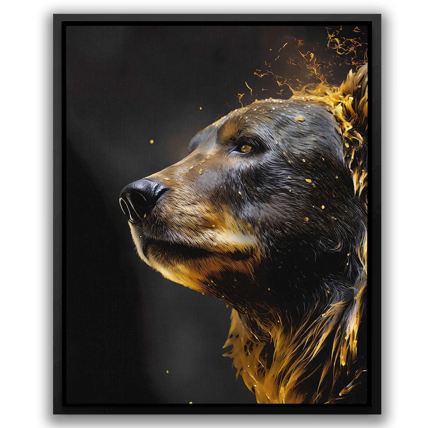 Golden Bear - Black Wall Art
