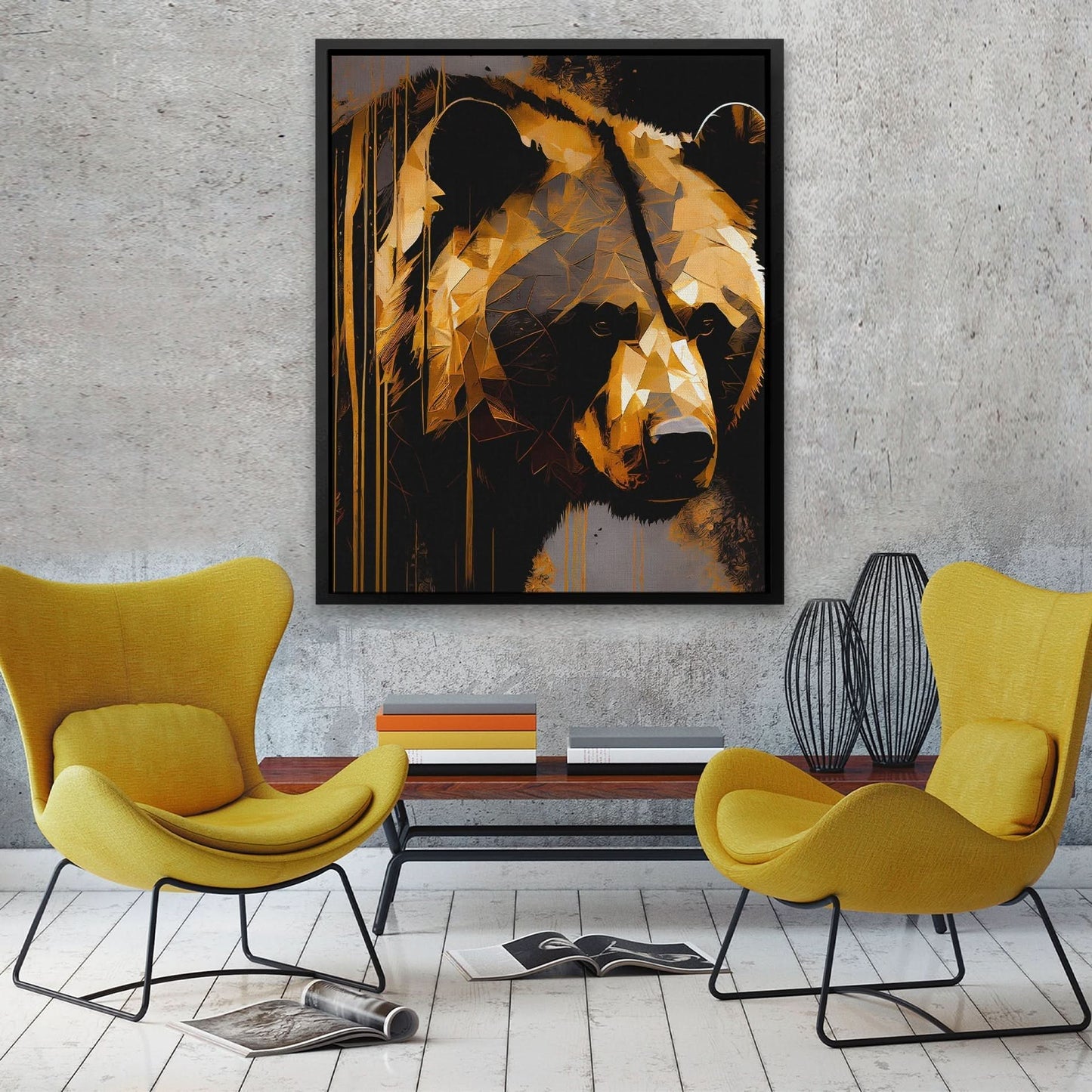 Golden Bear Gazing - Wall Art Print
