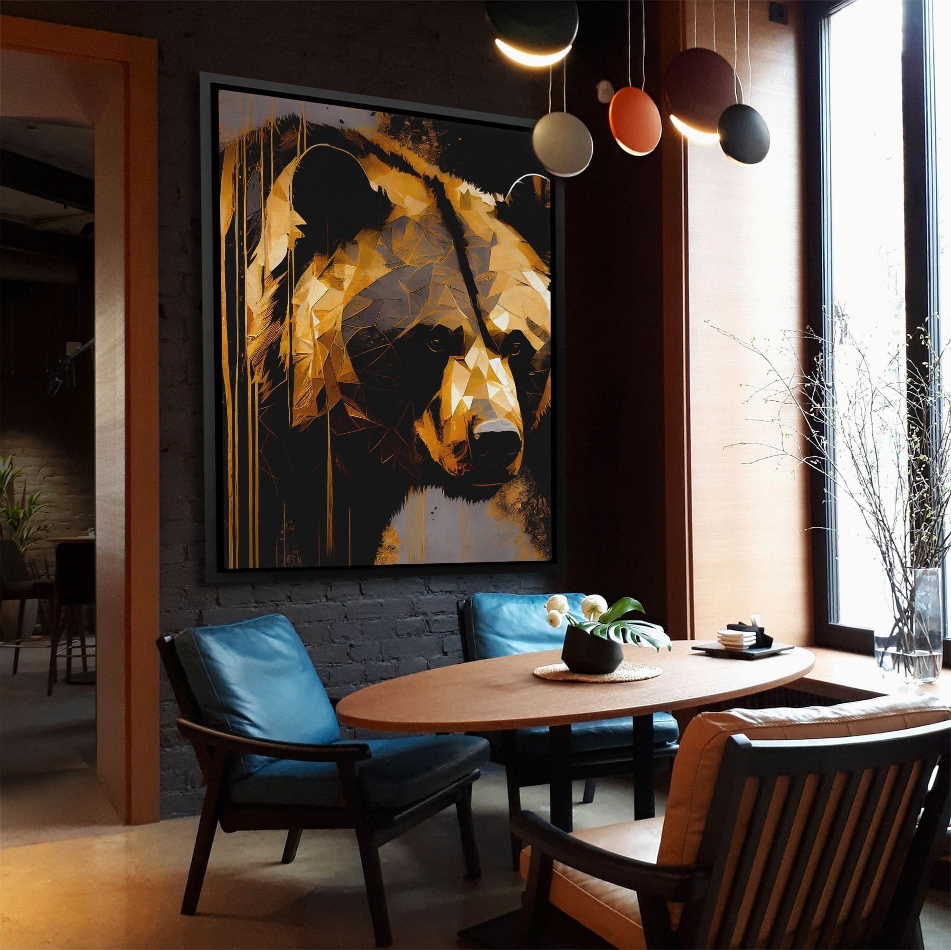 Golden Bear Gazing - Black Bear Canvas Print