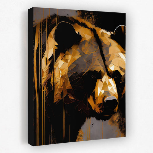 Golden Bear Gazing - Animals Canvas Wall Art