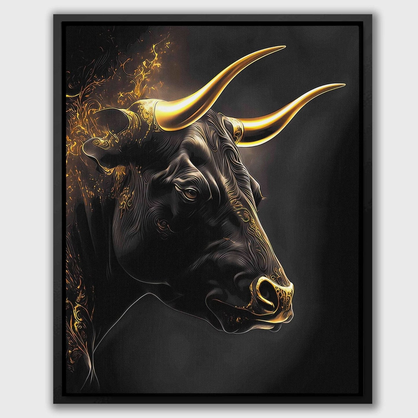 Golden Bull and Bear - Animals Art for Living Room