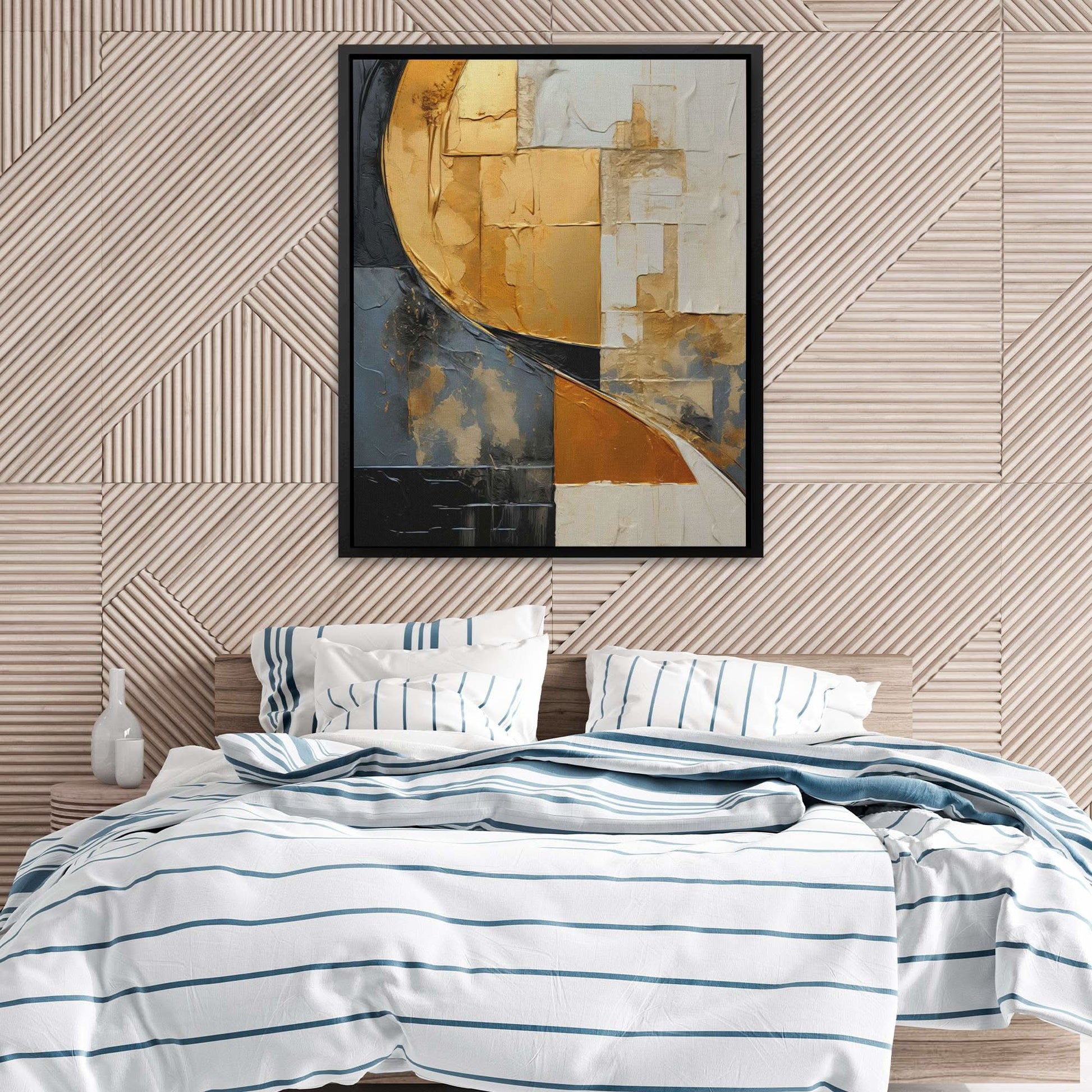 Golden Cascade - Large Abstract Canvas Print