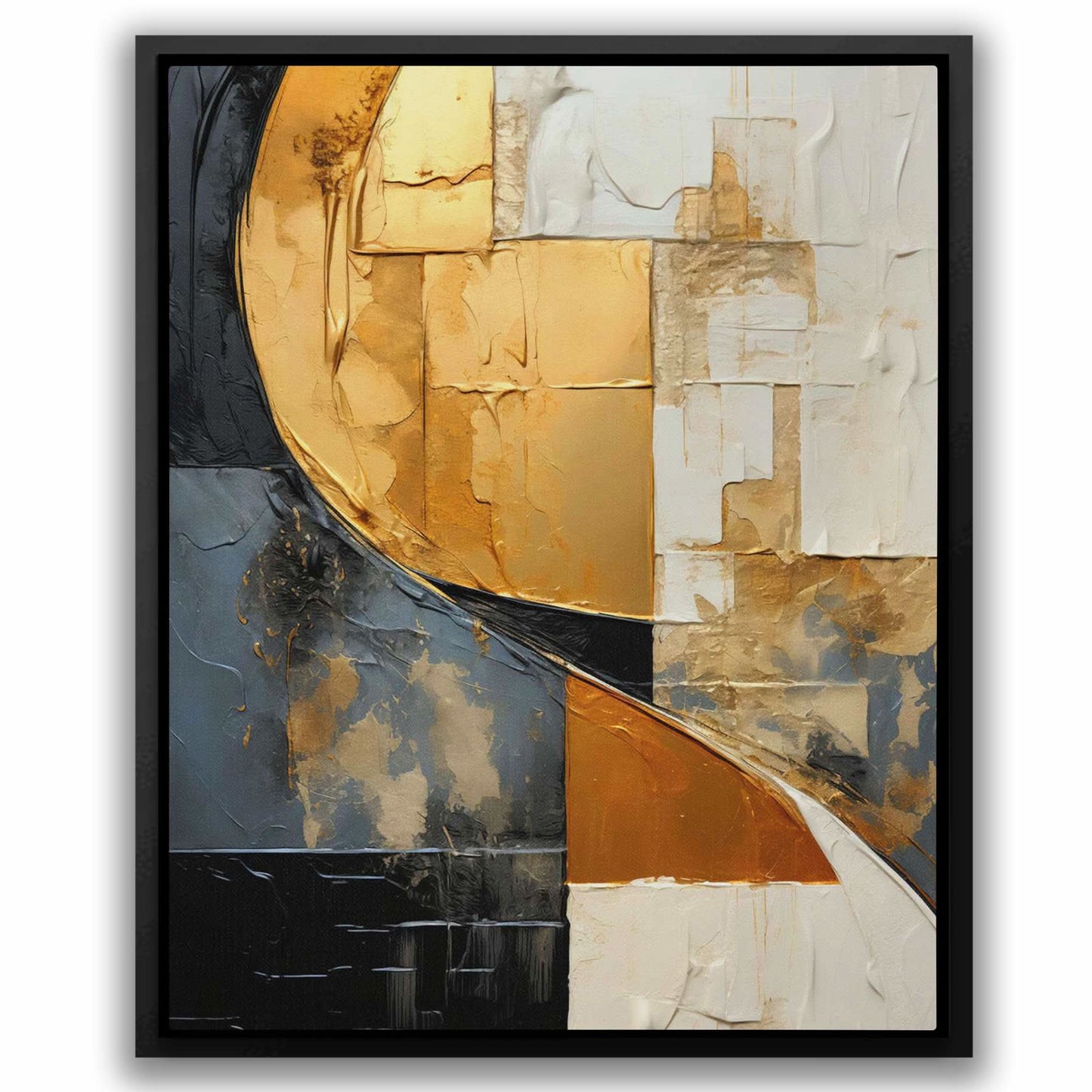 Golden Cascade - Vertical Art for Bathroom