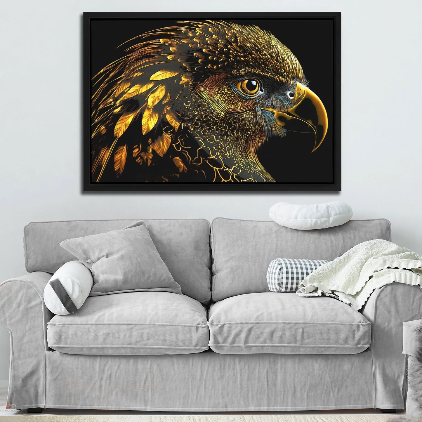 Golden Caw - Black Bird Canvas Print