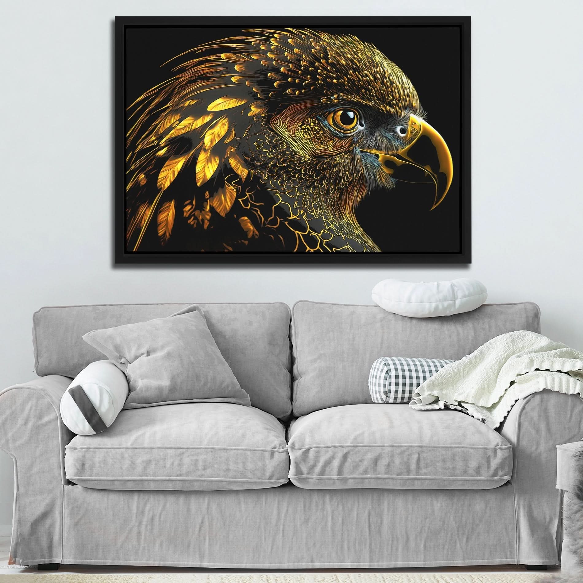 Golden Caw - Black Bird Canvas Print