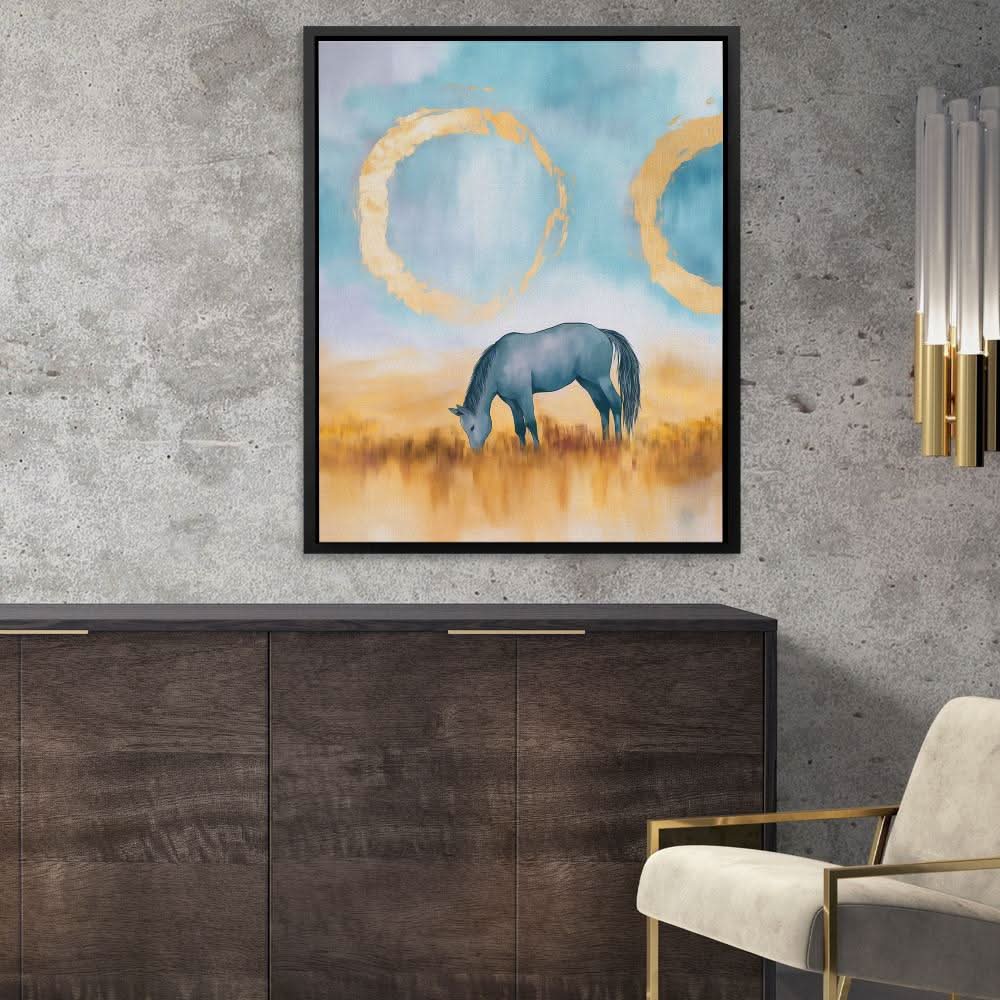 Golden Circle Horse - Entryway Art for Bedroom