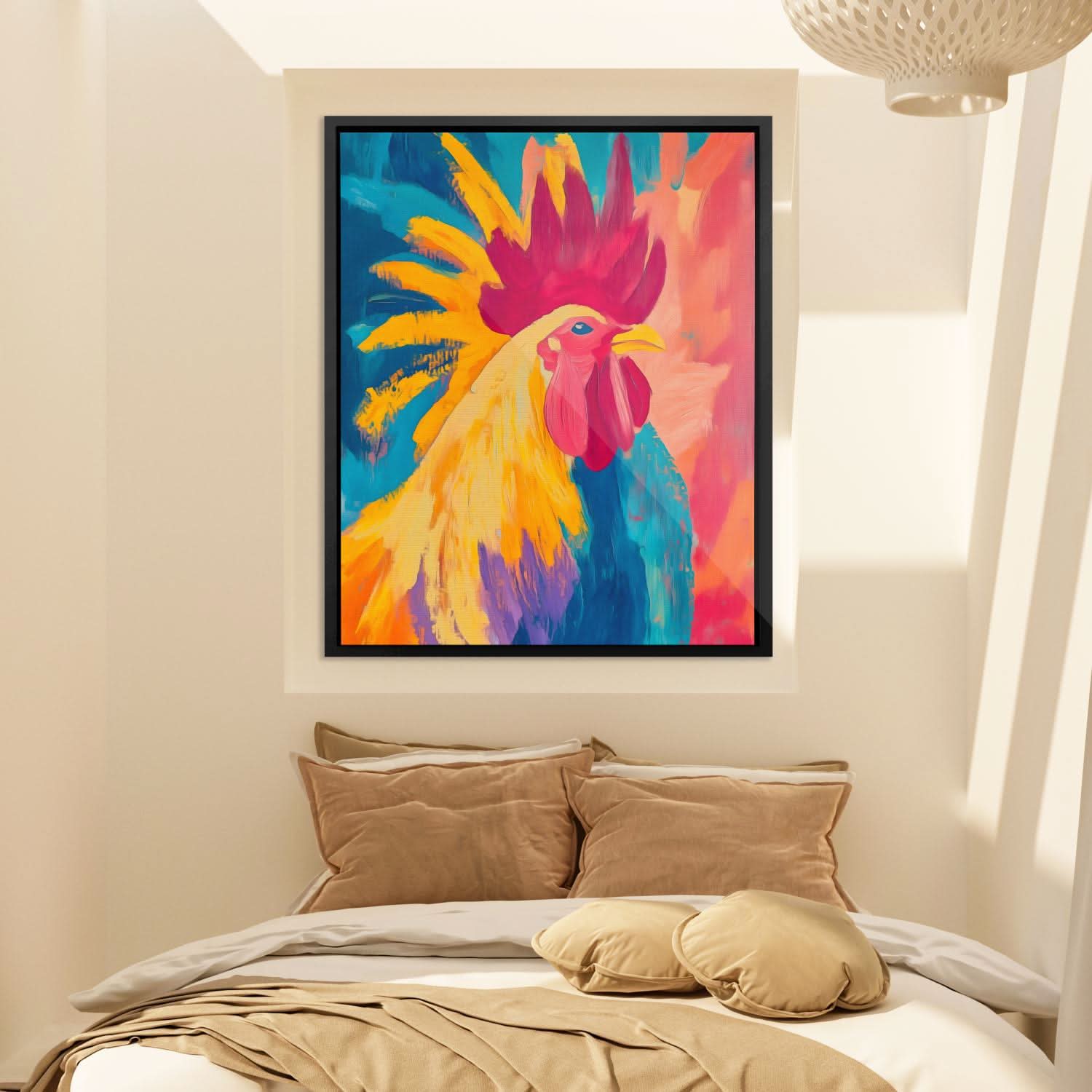 Golden Crest - Wall Art in Black Frame