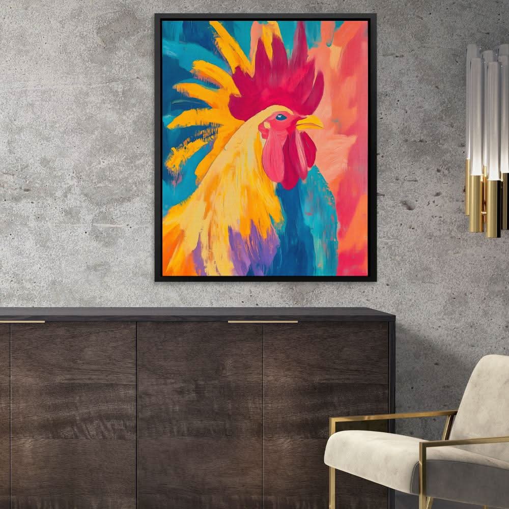 Golden Crest - Blue Canvas Wall Art