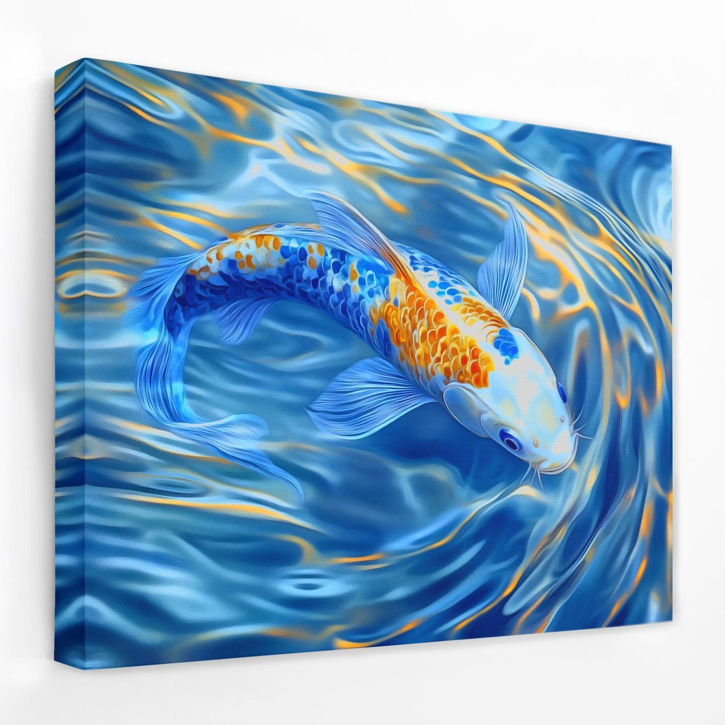 Golden Crest Koi - Coastal Canvas Wall Art