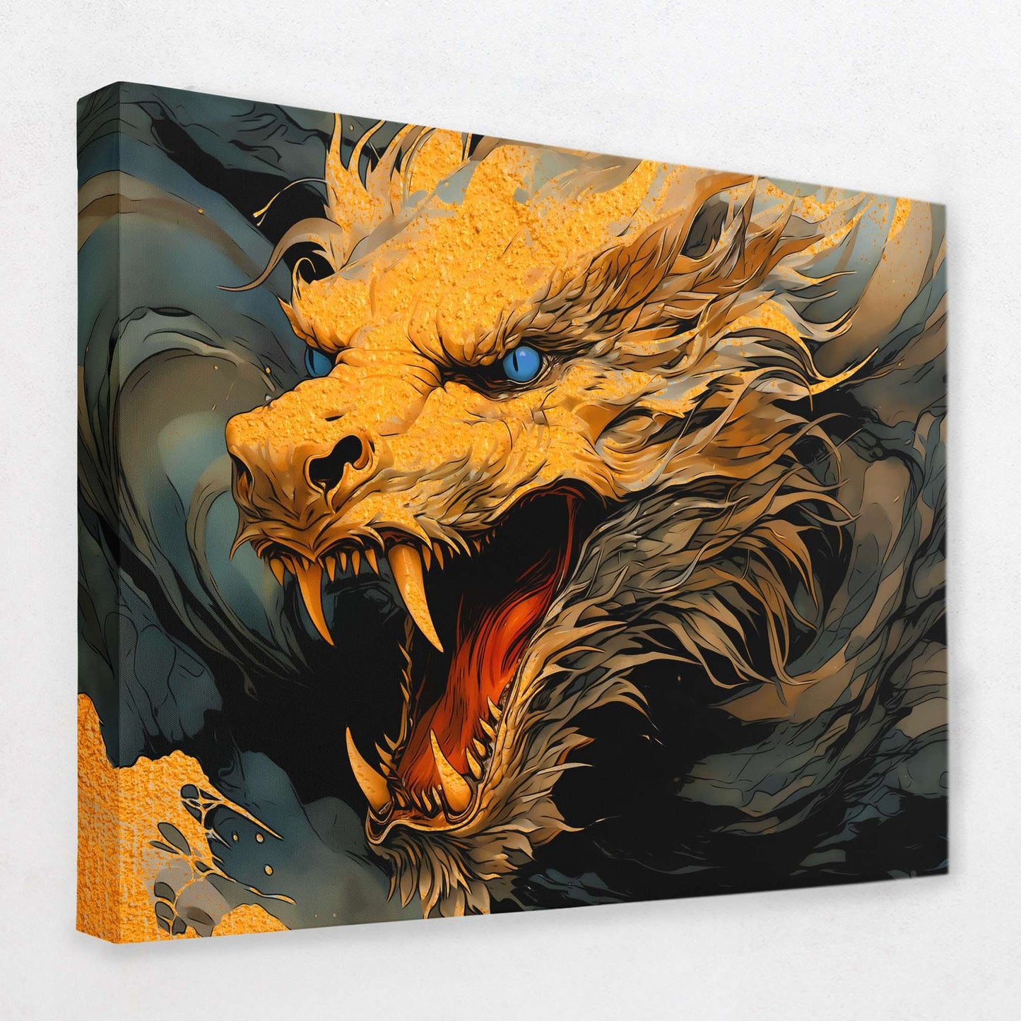Golden Dragon - Asian Canvas Wall Art