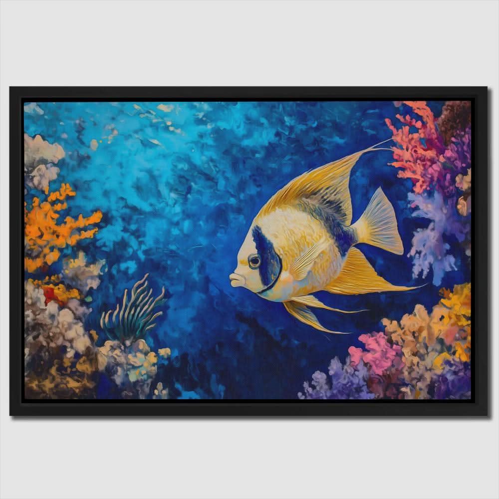Golden Echoes of the Deep - Beach House Art for Bathroom
