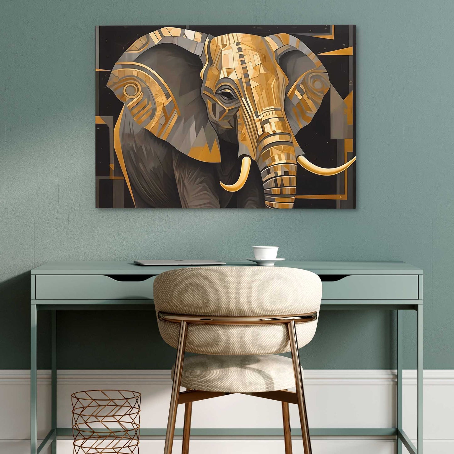 Golden Elephant - Large Canvas Print