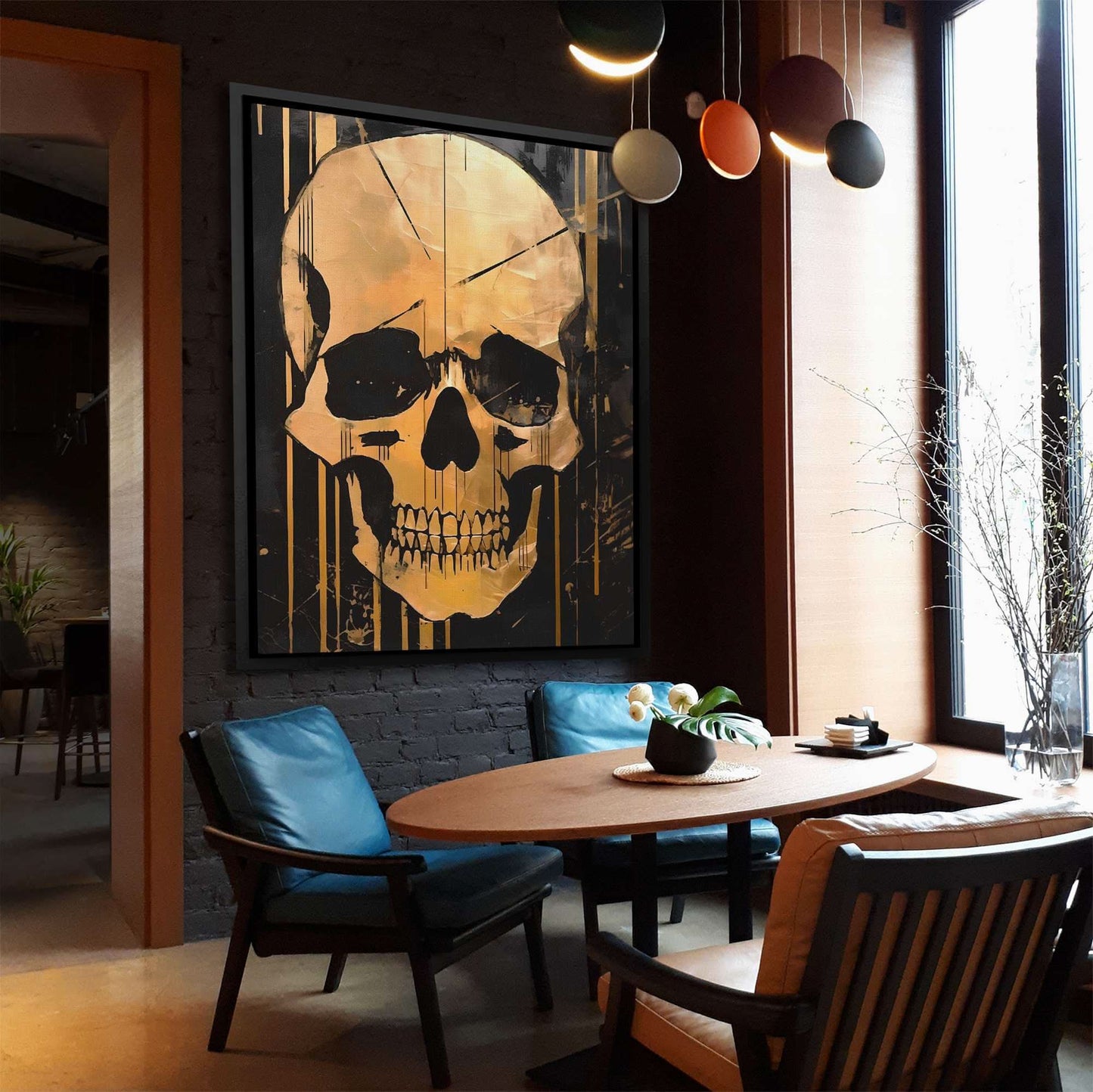 Golden Eternity - Black Skeleton Canvas Print