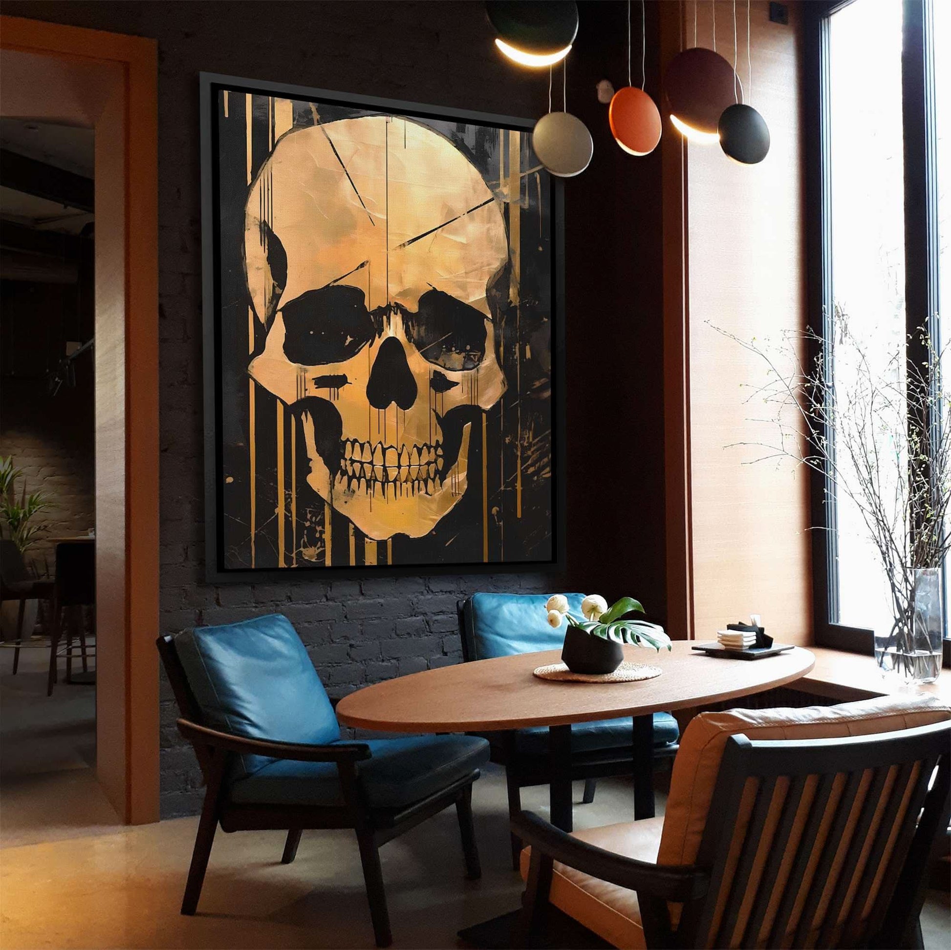 Golden Eternity - Black Skeleton Canvas Print