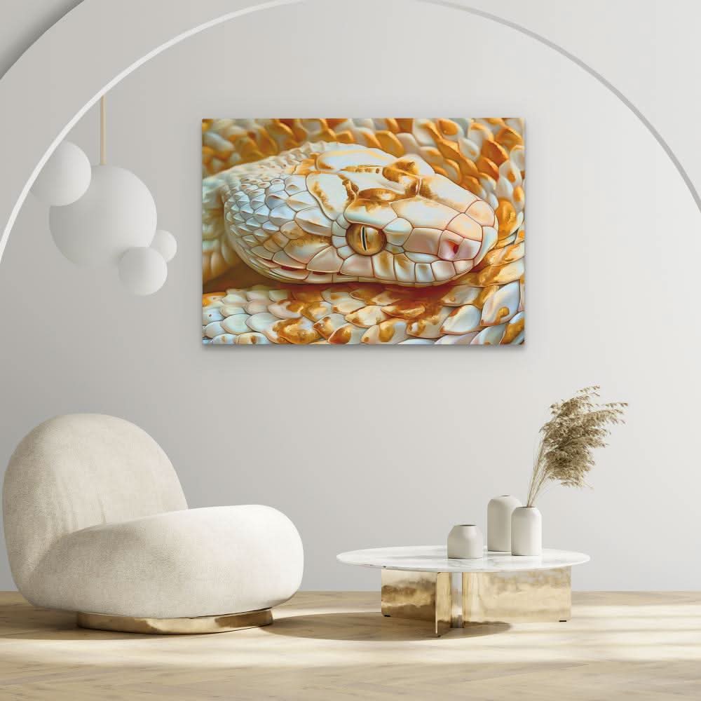 Golden Eyed Snake - Reptile Wall Art in Black Frame