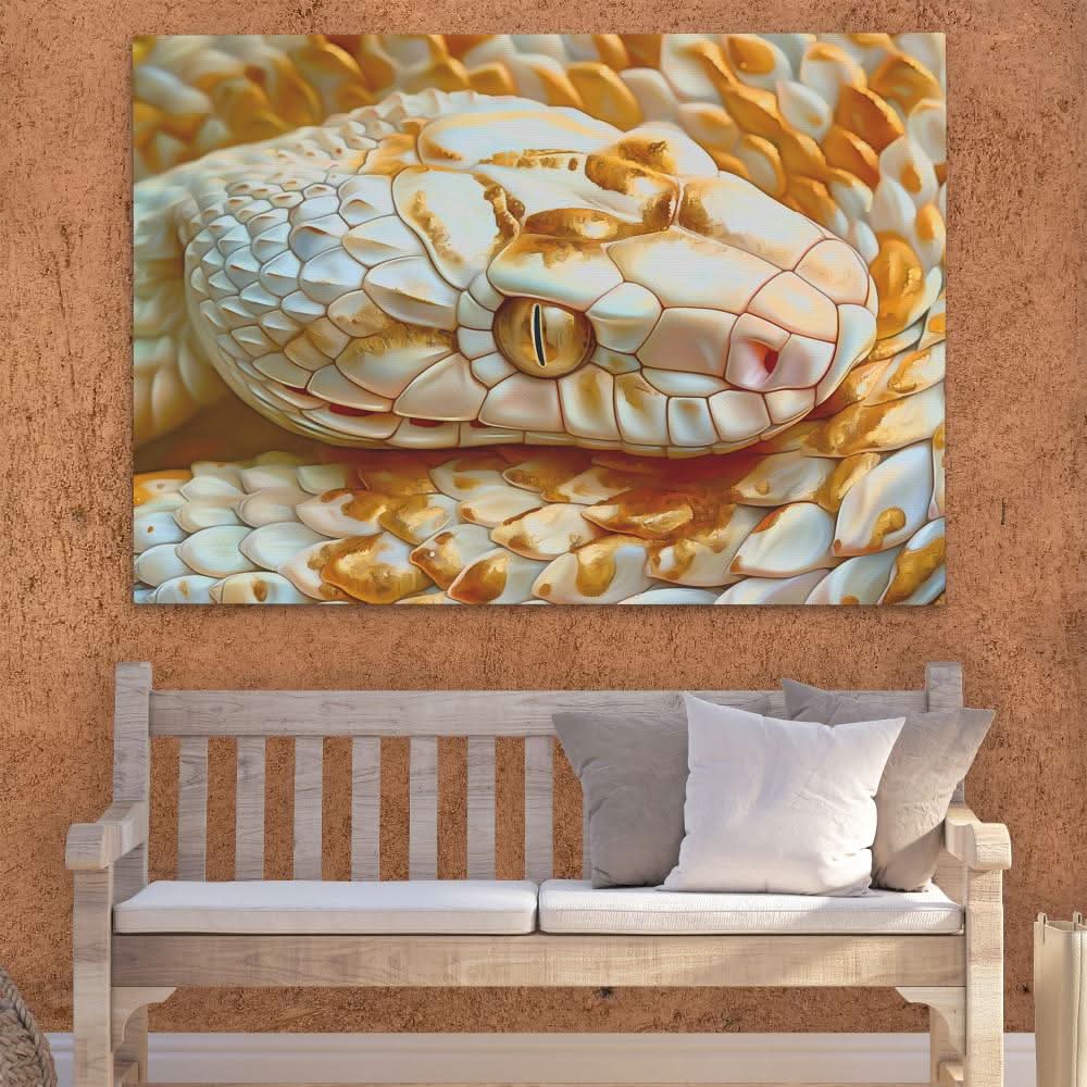 Golden Eyed Snake - Gold Reptile Canvas Print