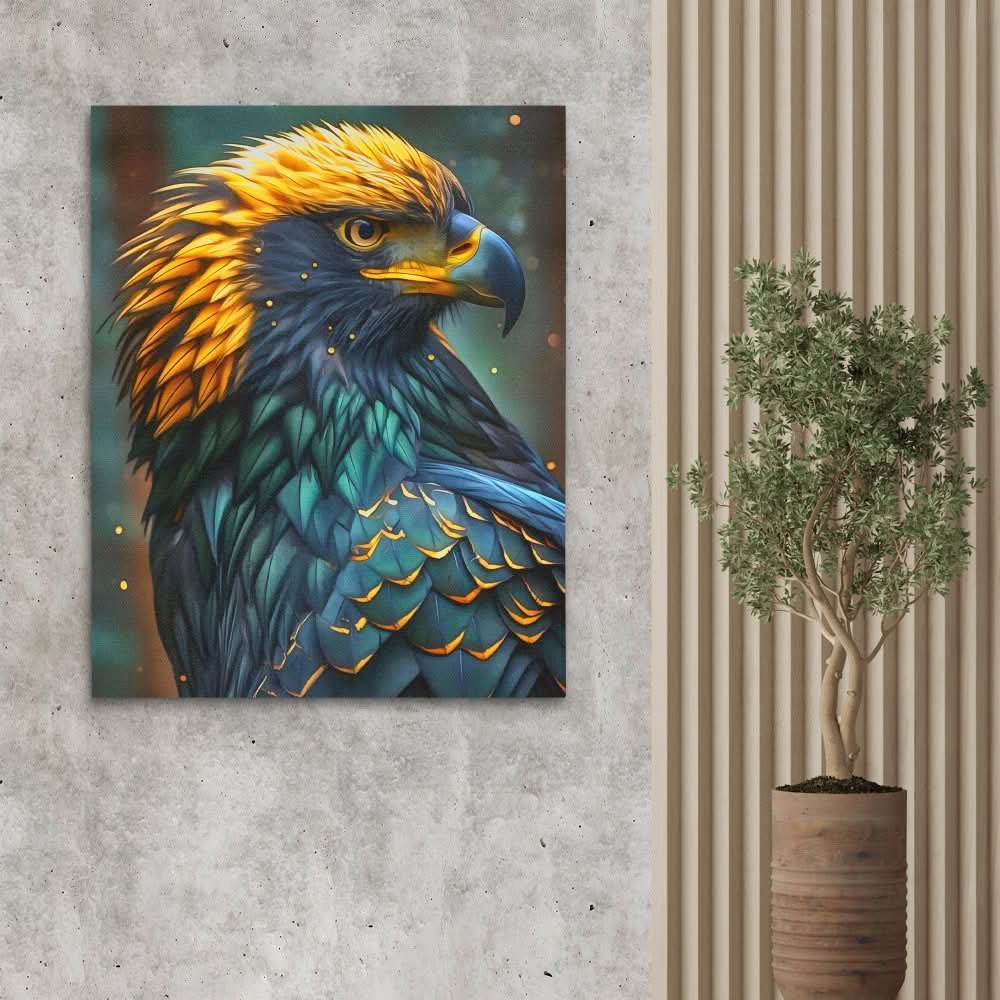 Golden Feather Tips - Gold Bird Canvas Print