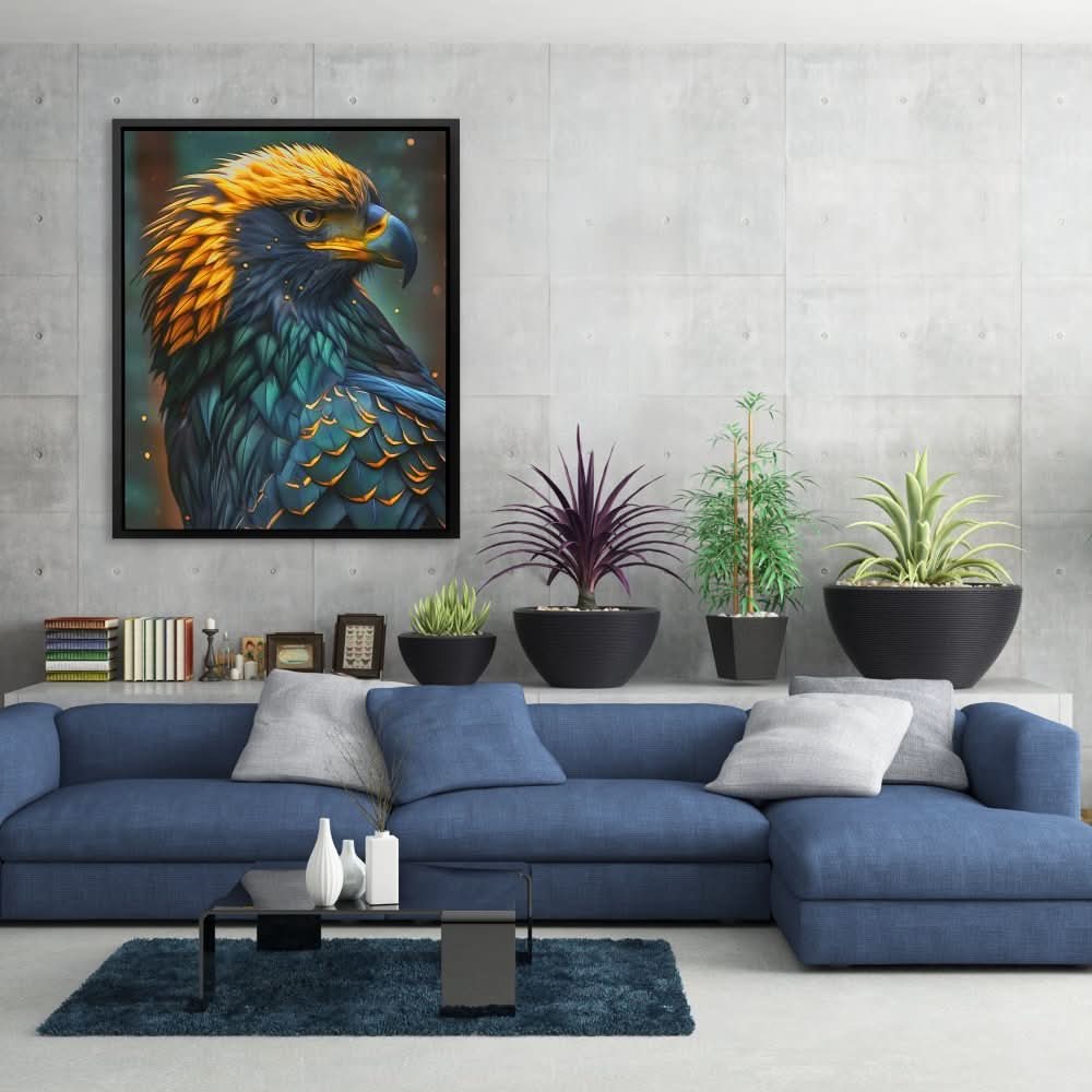 Golden Feather Tips - Gold Wall Art for Living Room
