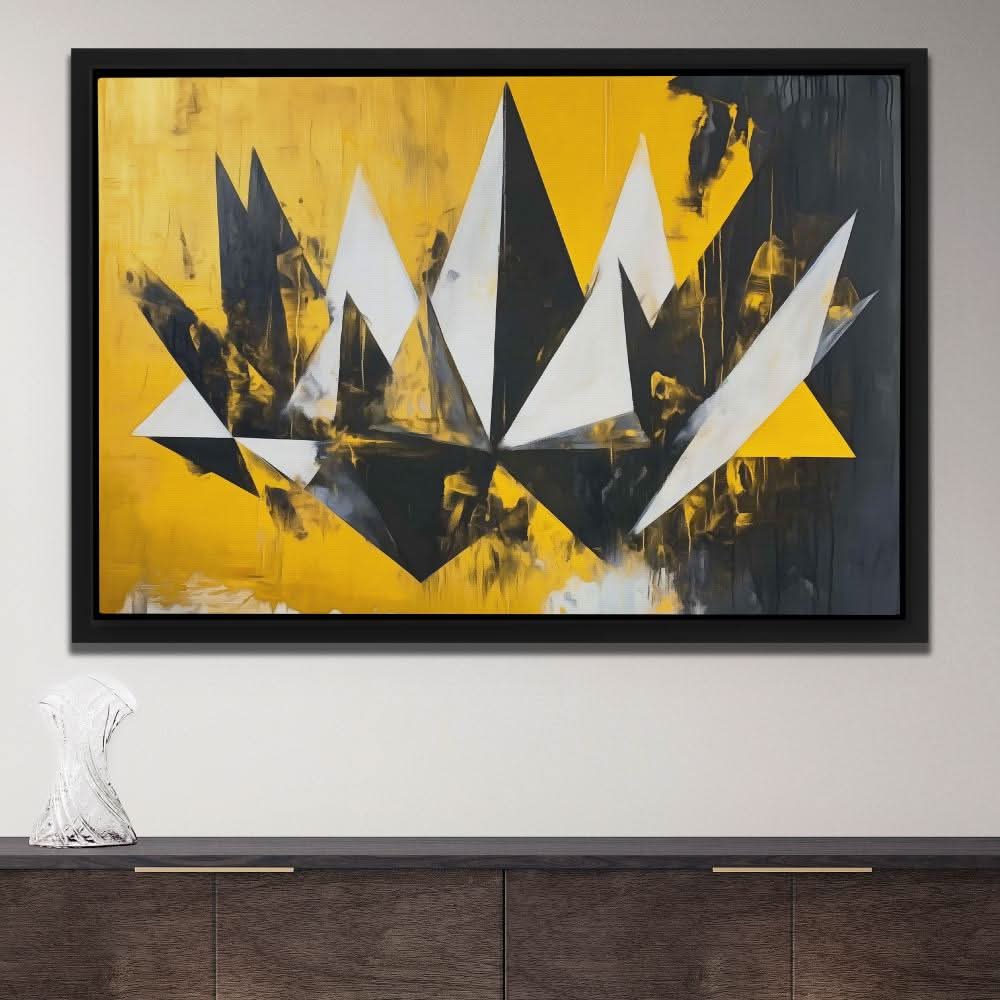 Golden Fracture - Large Abstract Canvas Print