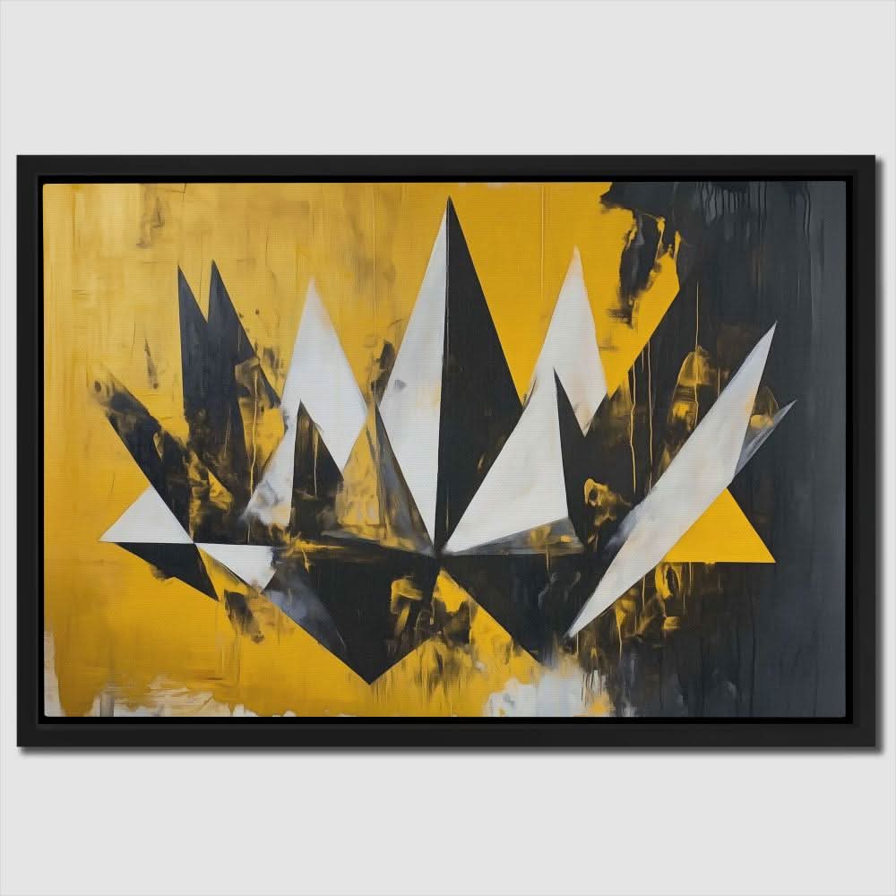 Golden Fracture - Gray Art for Home Office
