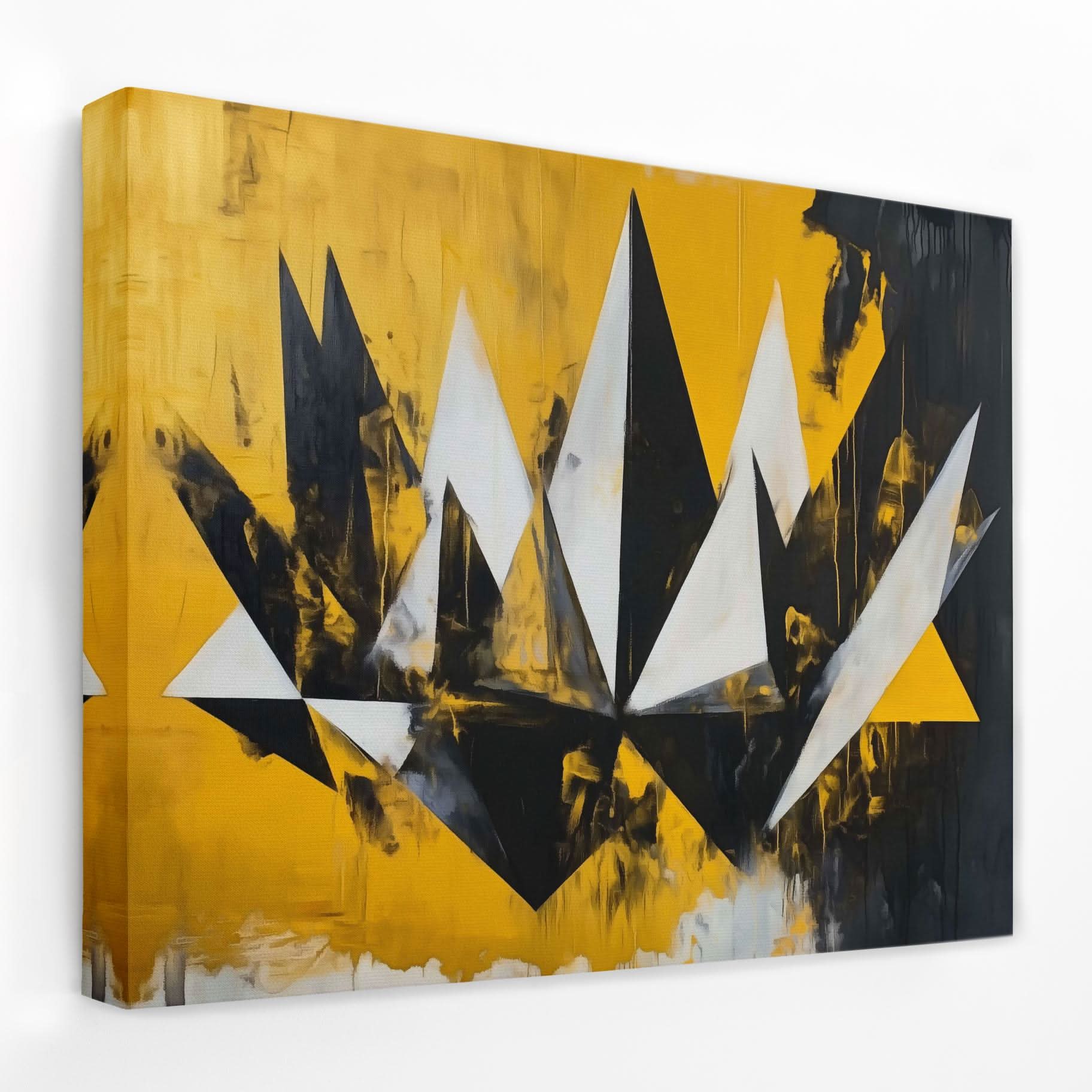 Golden Fracture - Gray Canvas Wall Art