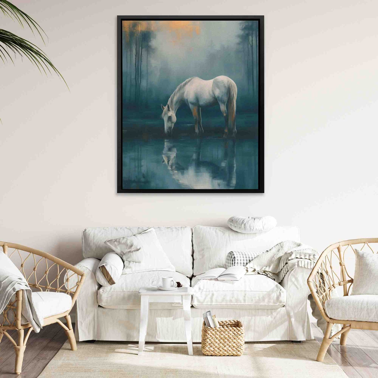 Golden Gleam - Abstract Wall Art in Black Frame
