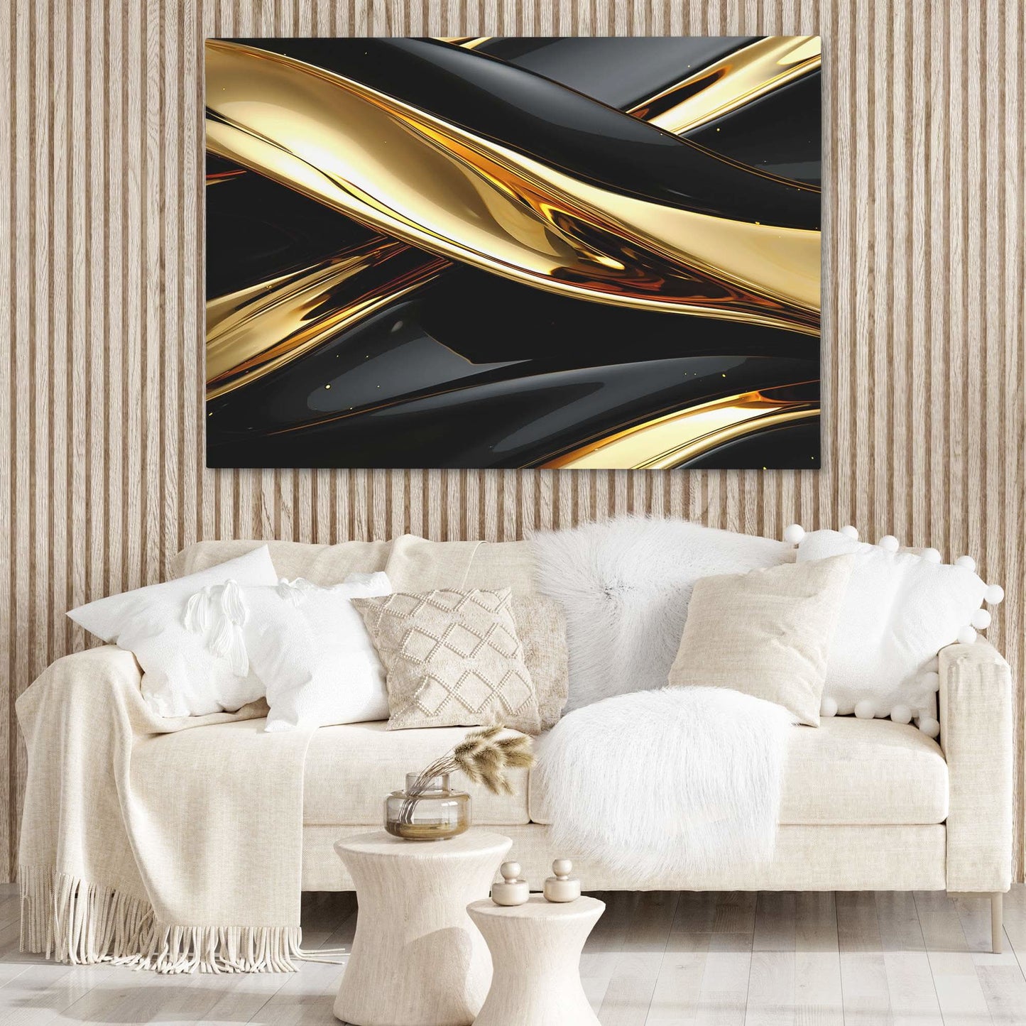 Golden Glimmer - Large Minimalist Canvas Print