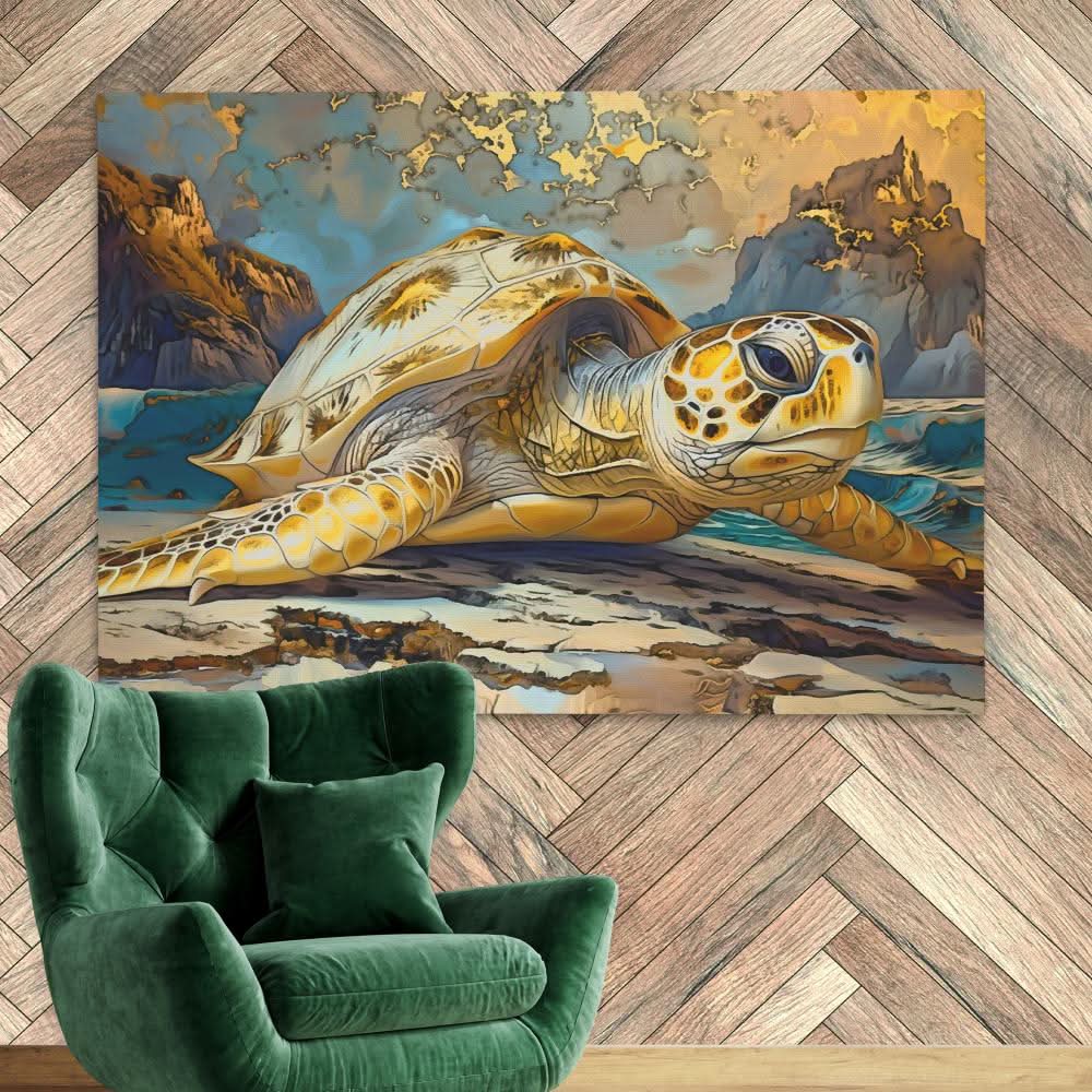 Golden Glow - Modern Brown Canvas Wall Art