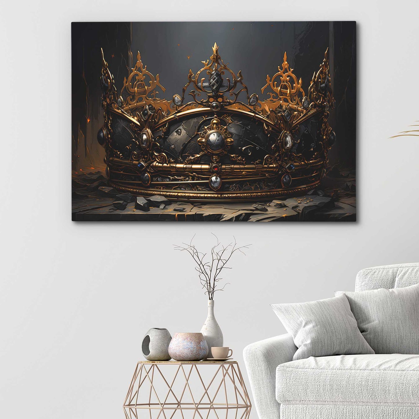 Golden Gothic Crown - Crown Art