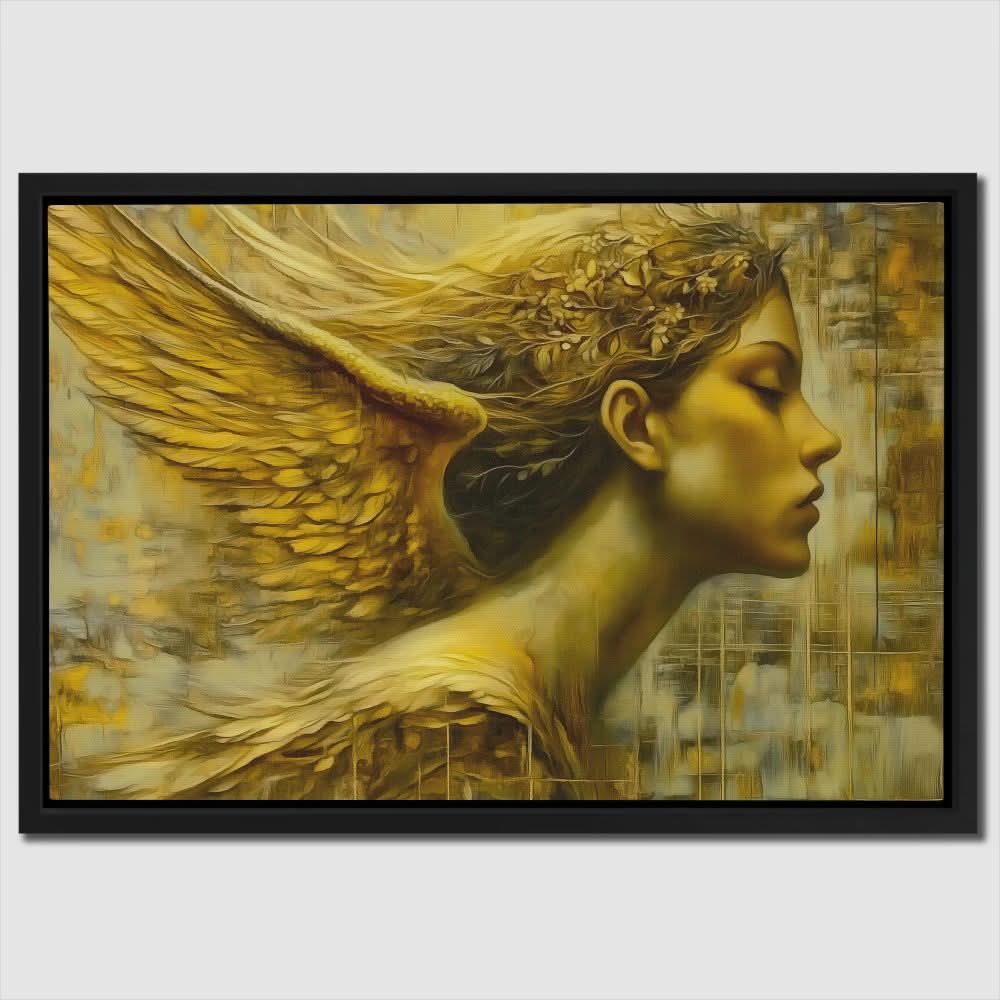 Golden Halo Angel - Gold Wall Art