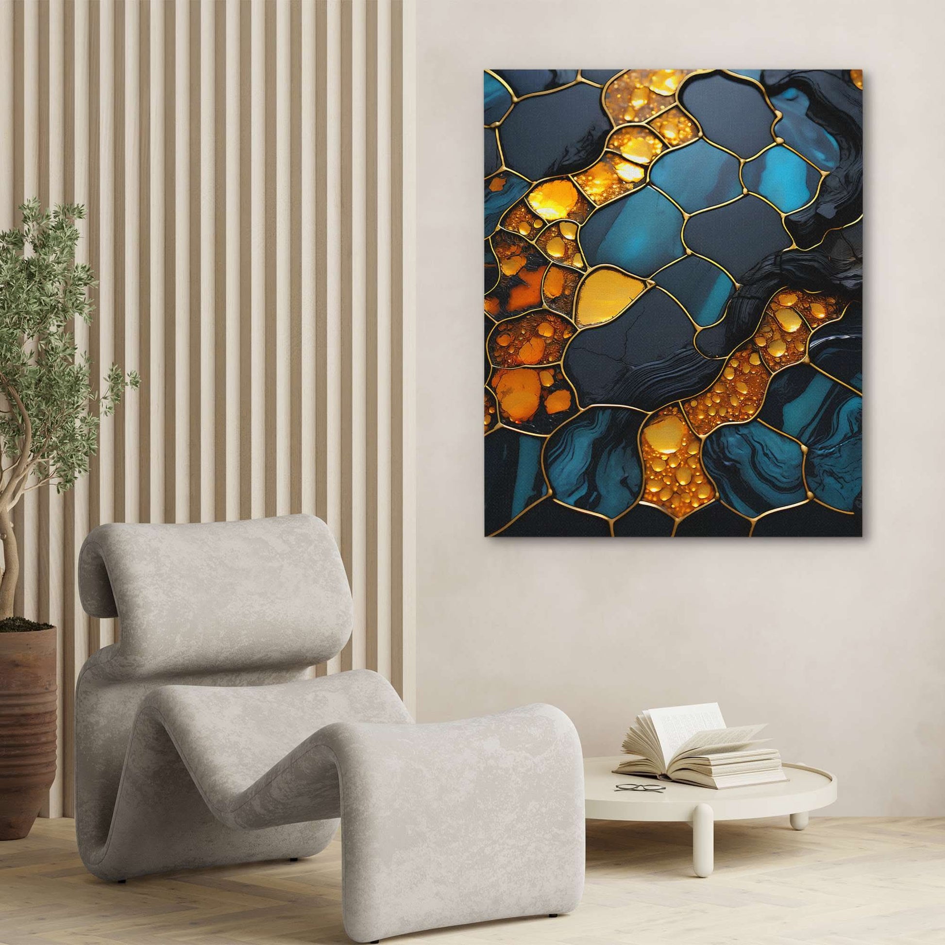 Golden Honey - Large Abstract Canvas Print