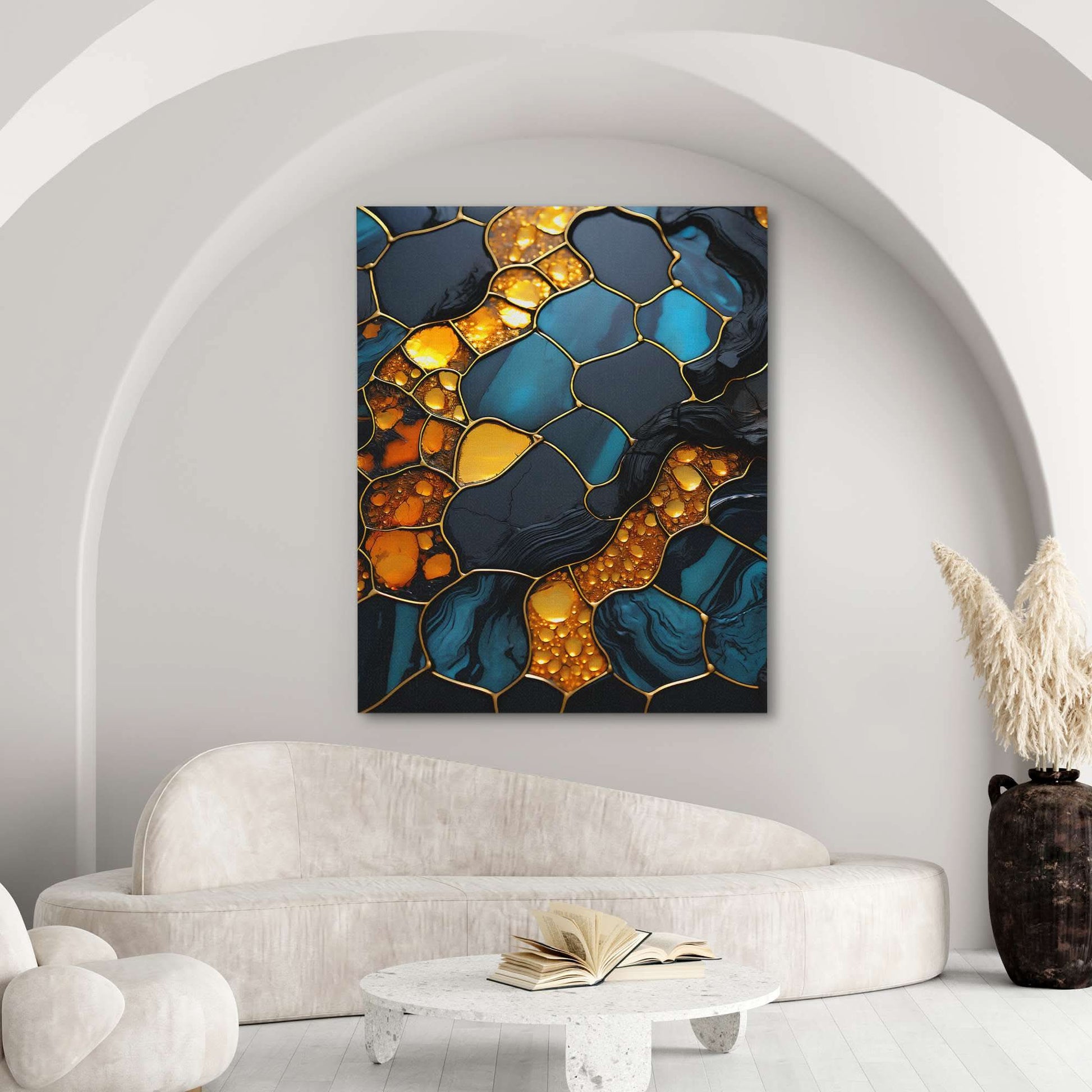 Golden Honey - Black Wall Art for Living Room