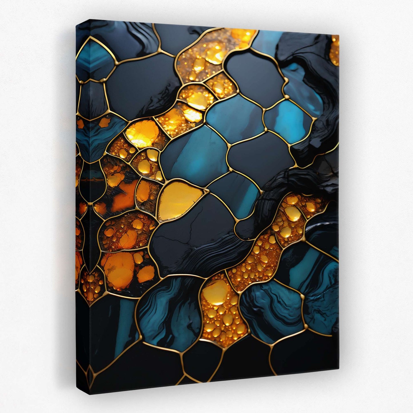 Golden Honey - Honeycomb Canvas Wall Art