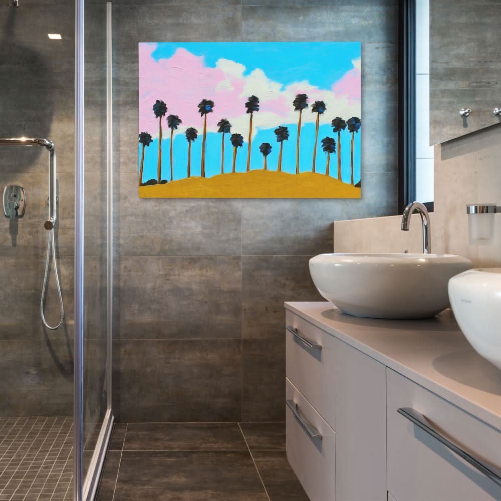Golden Hour Palms - Beach House Art for Kitchen