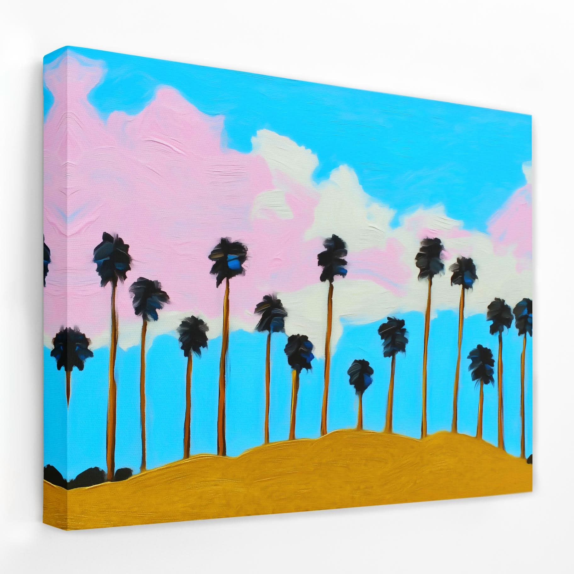 Golden Hour Palms - Beach House Canvas Wall Art
