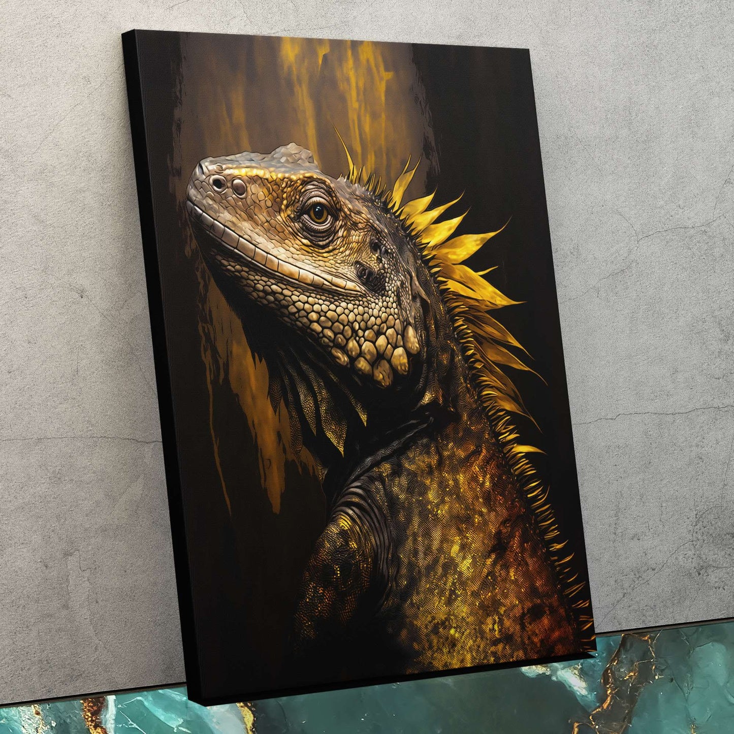 Golden Iguana - Animals Art