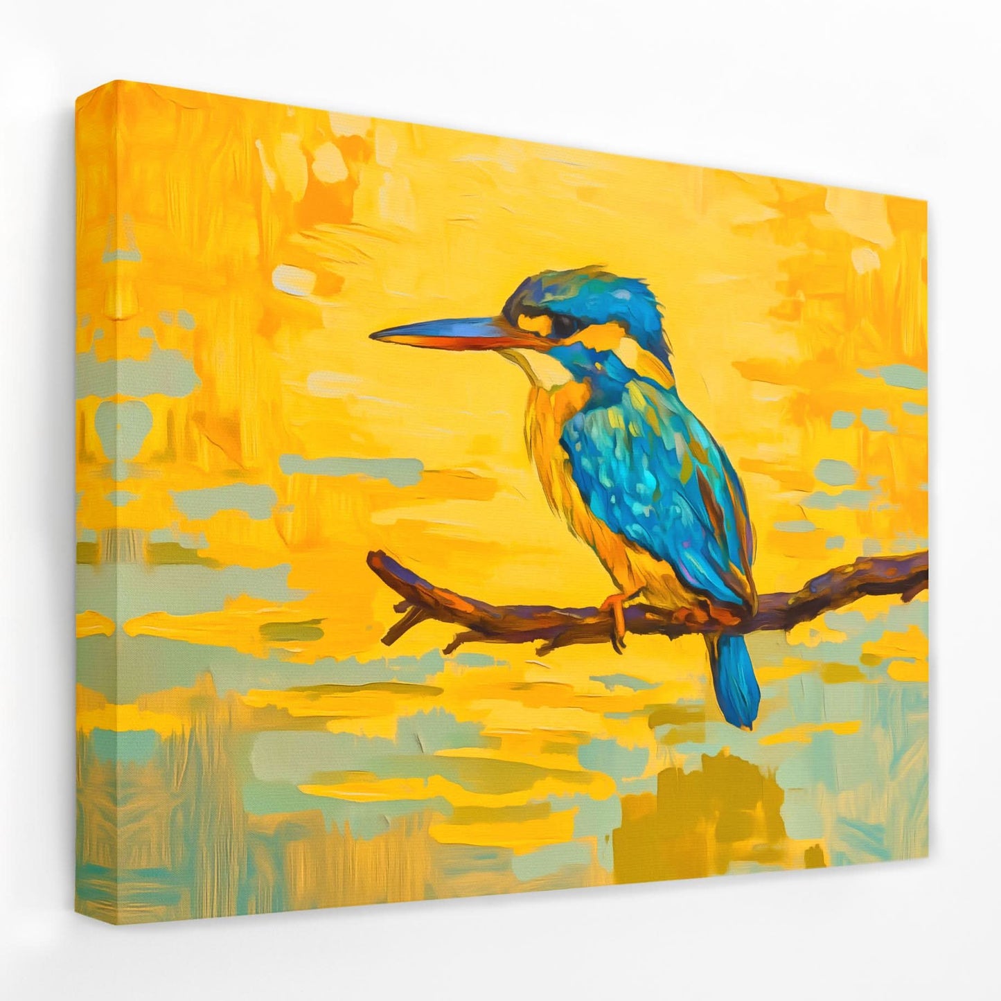 Golden Kingfisher - Bird Canvas Wall Art