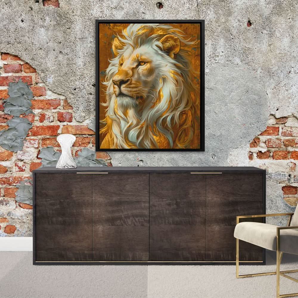 Golden Mane - Gold Wall Art for Dorm Room
