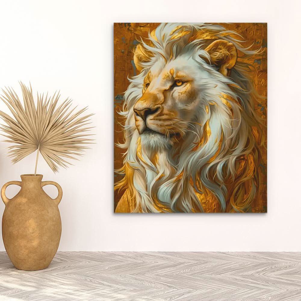 Golden Mane - Modern Neutral Canvas Wall Art
