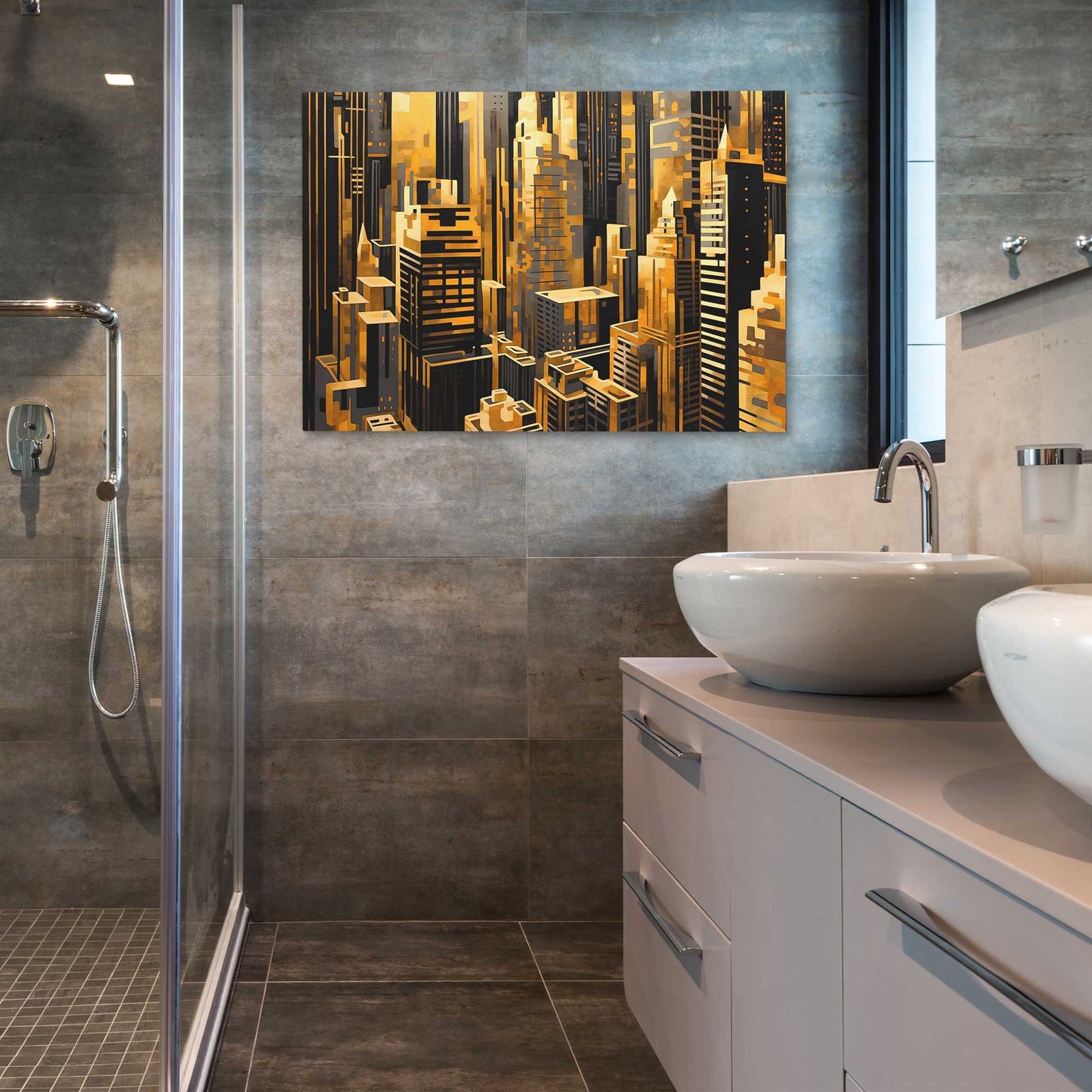 Golden Maze - Black Canvas Print