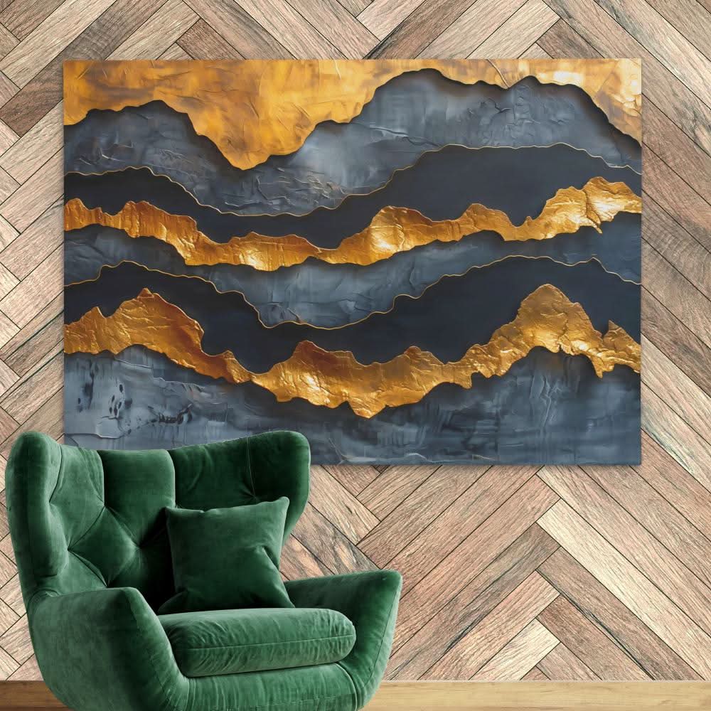 Golden Moments - Landscapes Wall Art in Black Frame