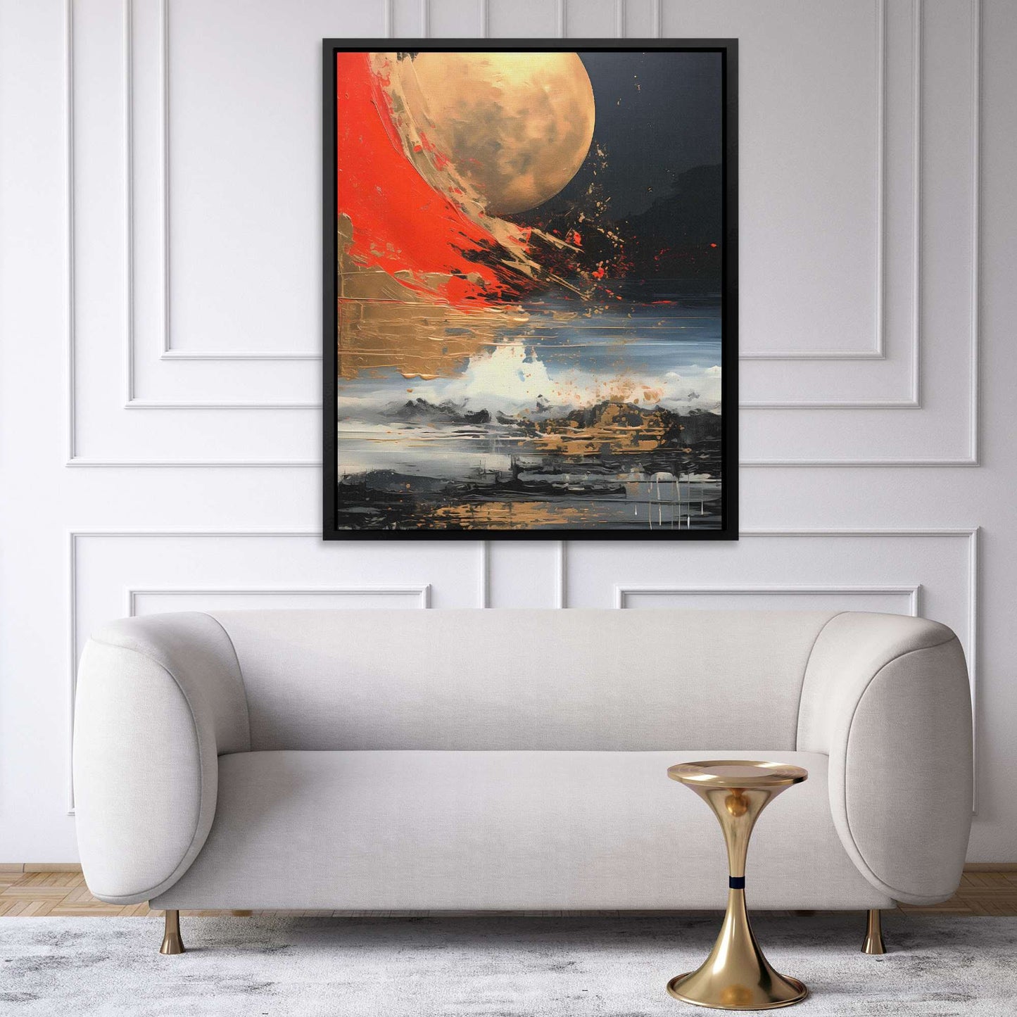 Golden Monochrome - Abstract Black Canvas Wall Art