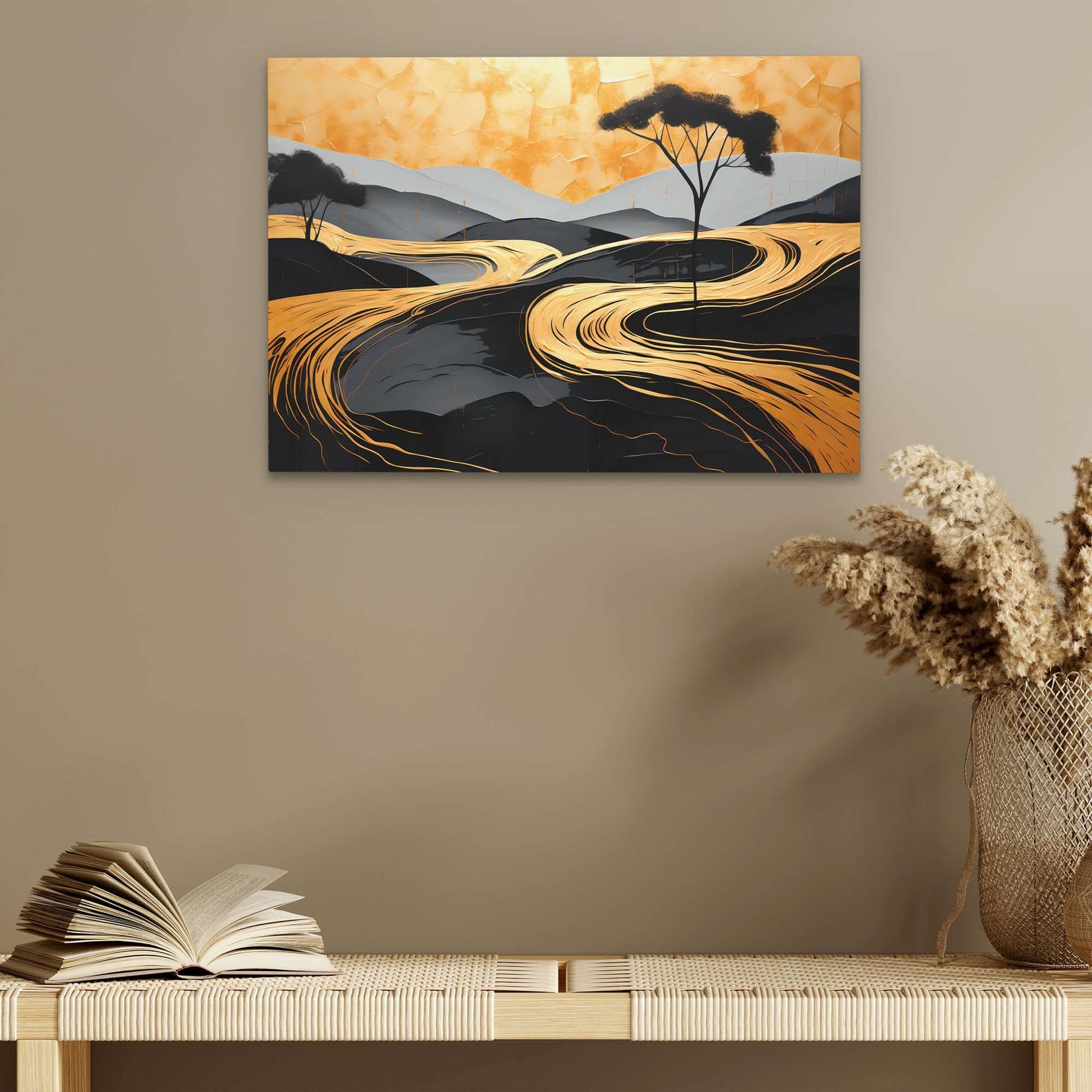 Golden Pathways - Large Canvas Print