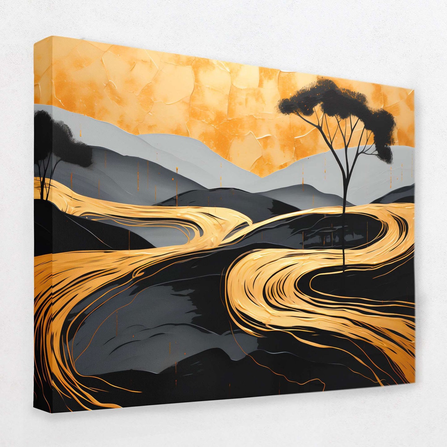 Golden Pathways - Africa Canvas Wall Art