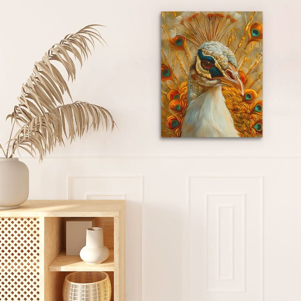 Golden Peacock - Albino Art for Bedroom