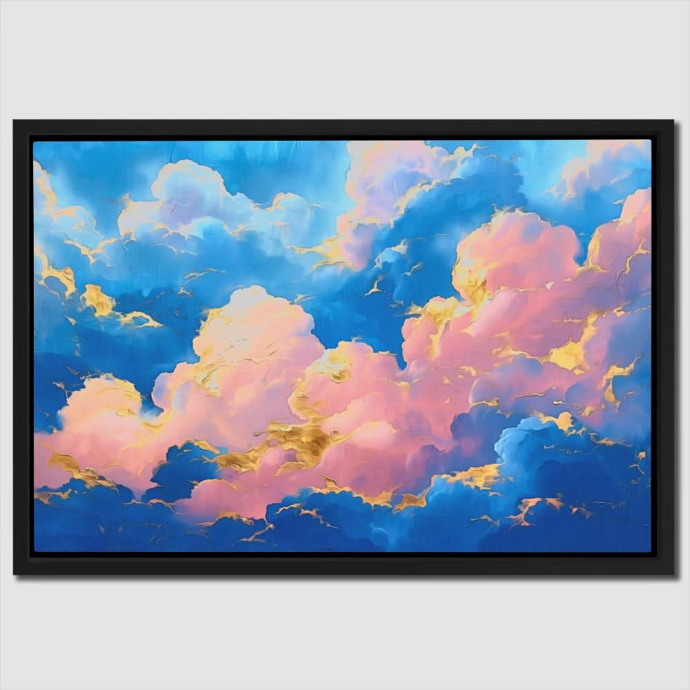 Golden Pink Clouds - Clouds Art for Hallway
