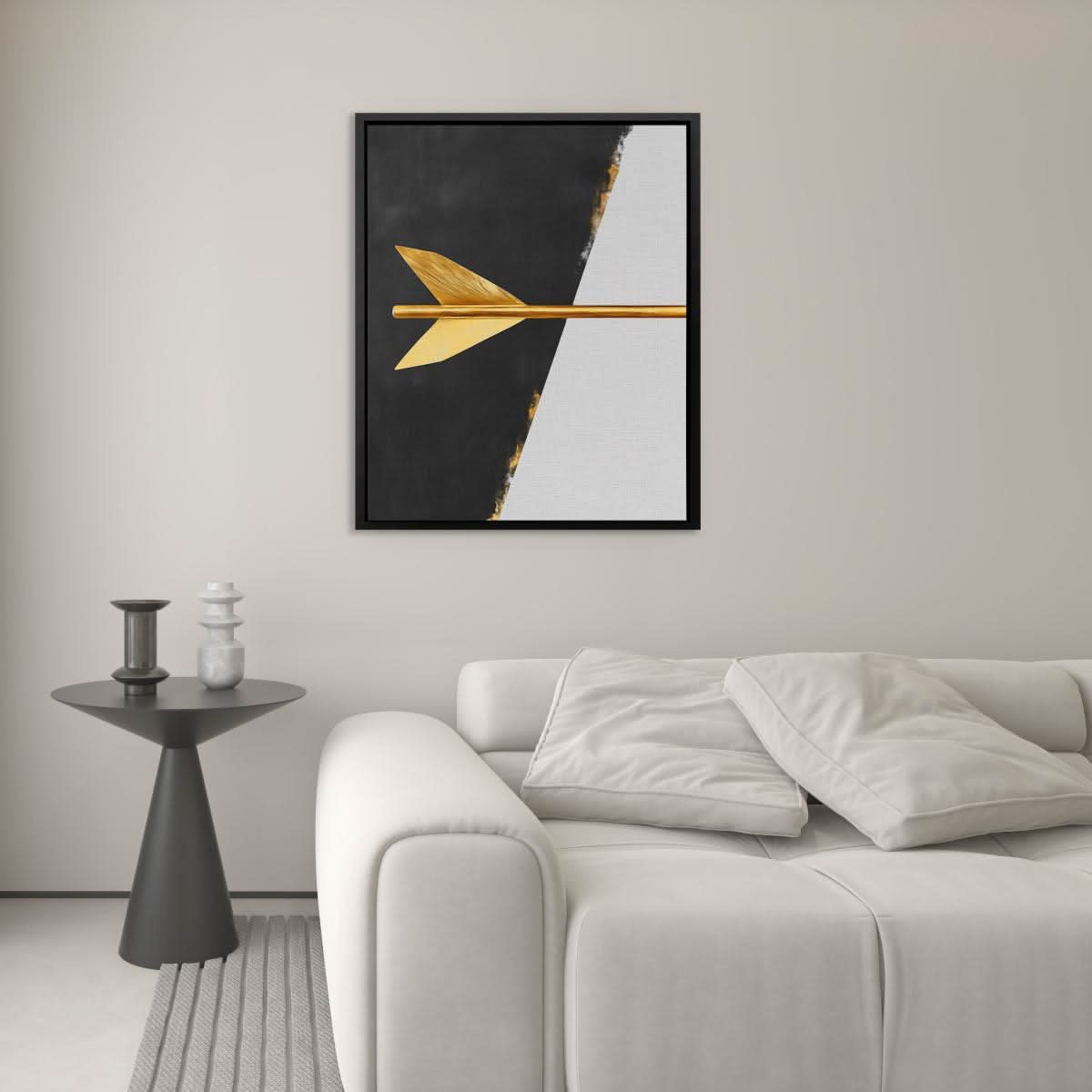 Golden Precision - Masculine Wall Art in Black Frame