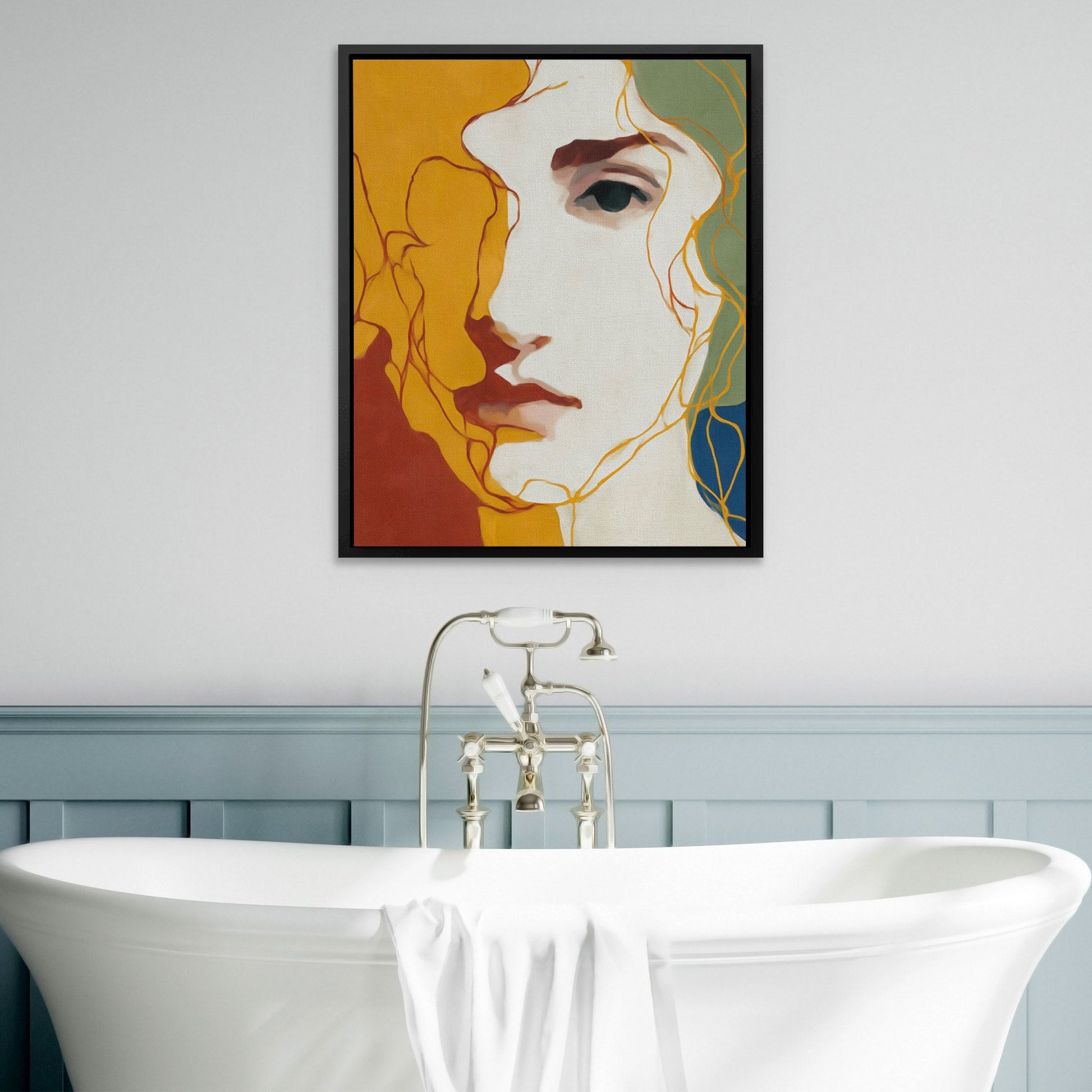 Golden Profile Meditation - Luxury Wall Art