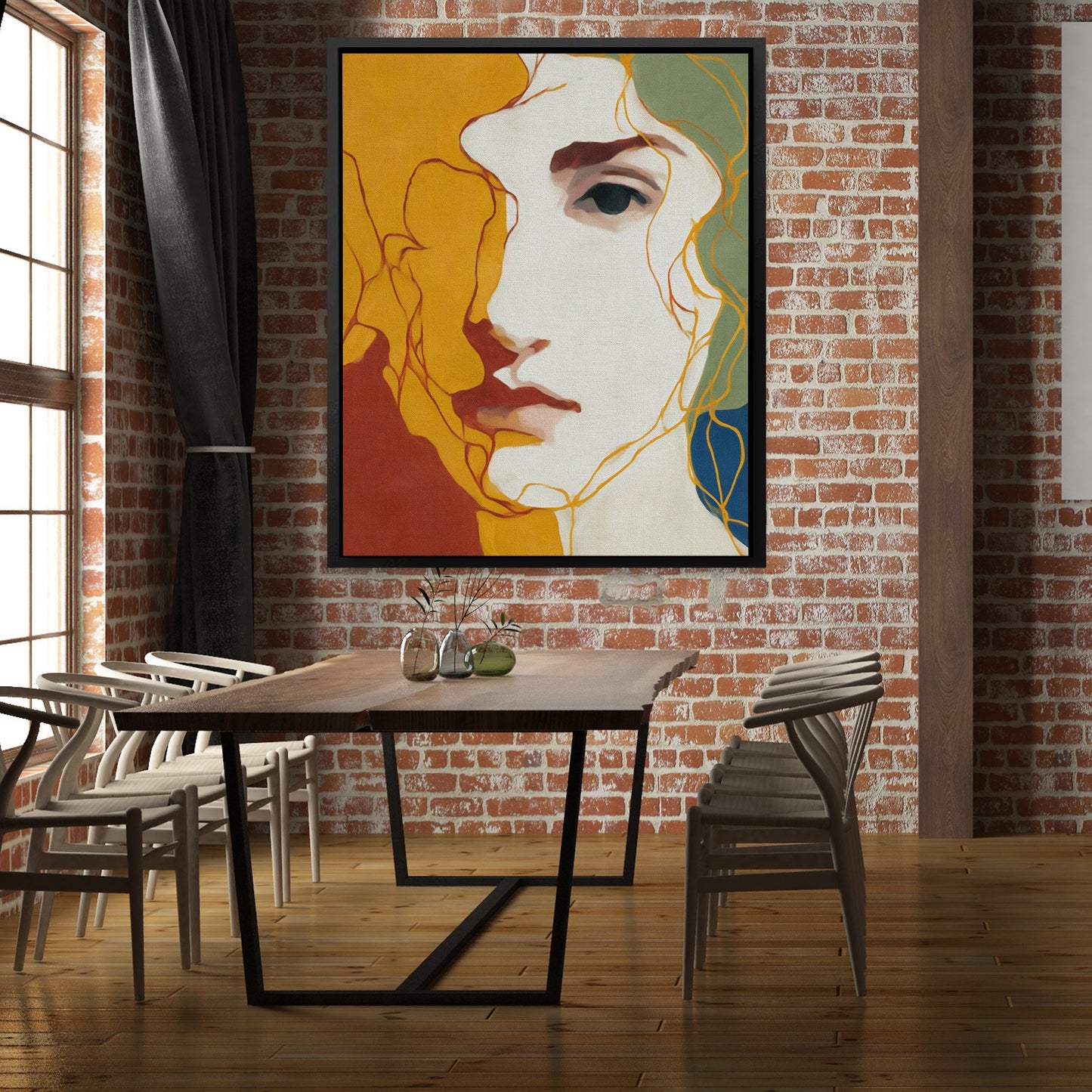 Golden Profile Meditation - Luxury Wall Art