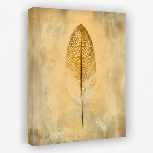 Golden Quill - Feathers Canvas Wall Art